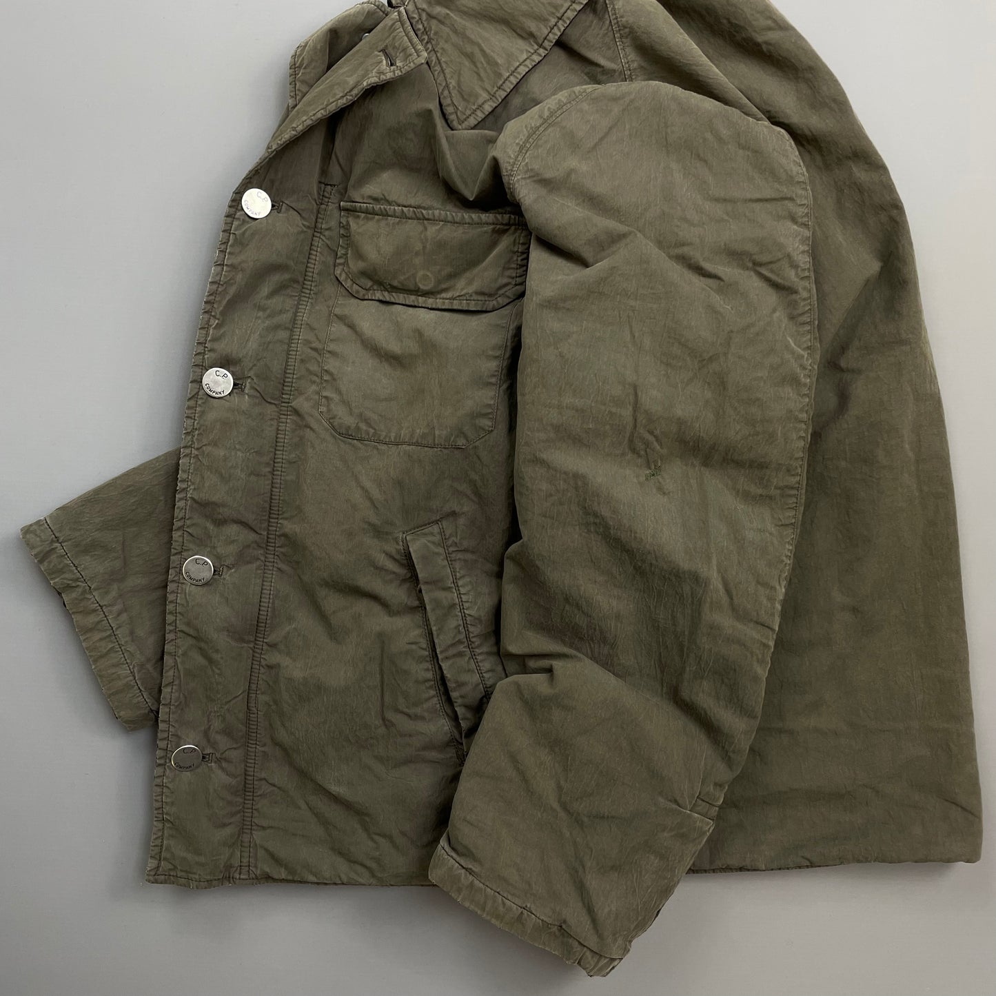 C.P. Company Khaki 00s Wool Lined Wax-Cotton Workwear Jacket
