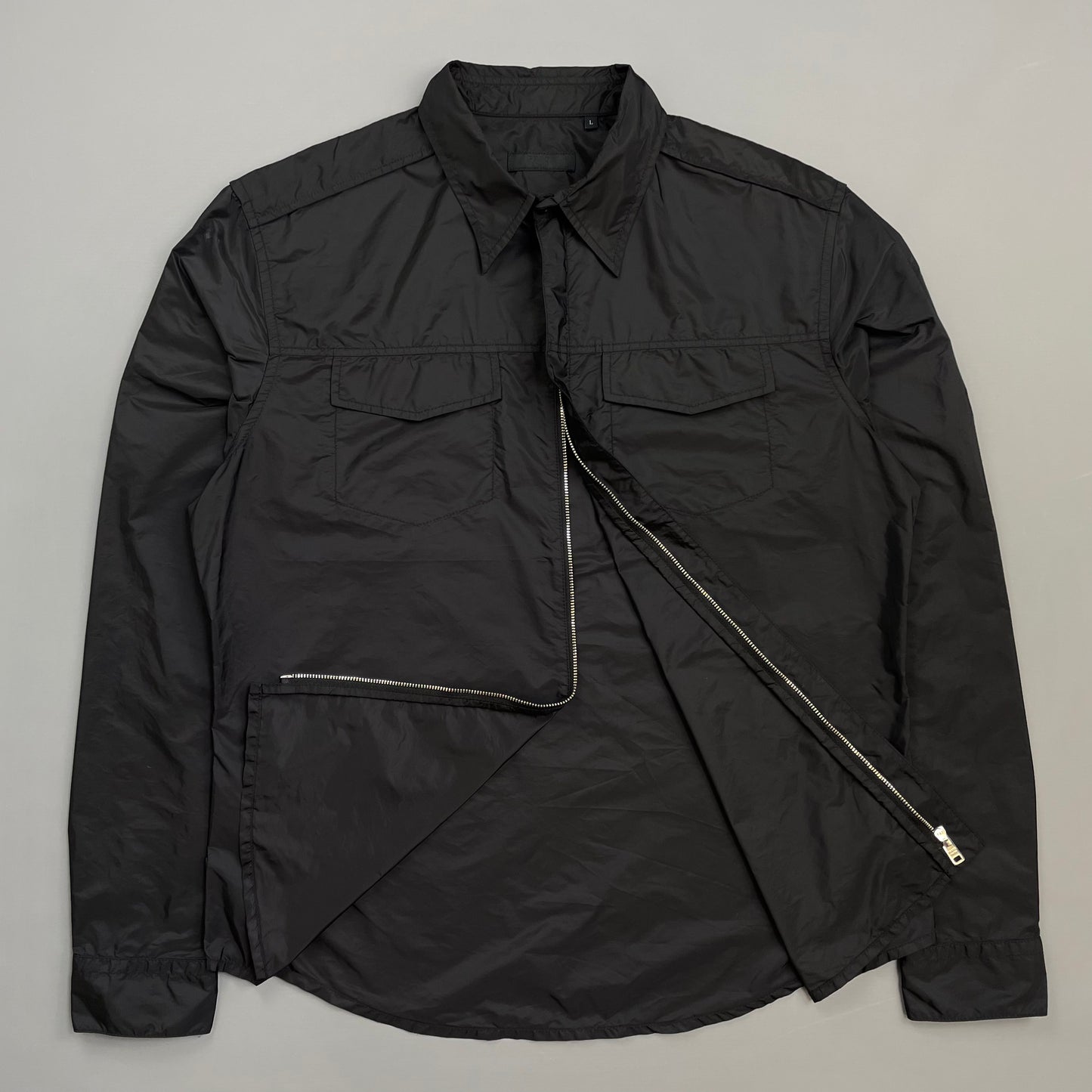 Prada Sport Black 2017 Lightweight Nylon Zip-Through Overshirt