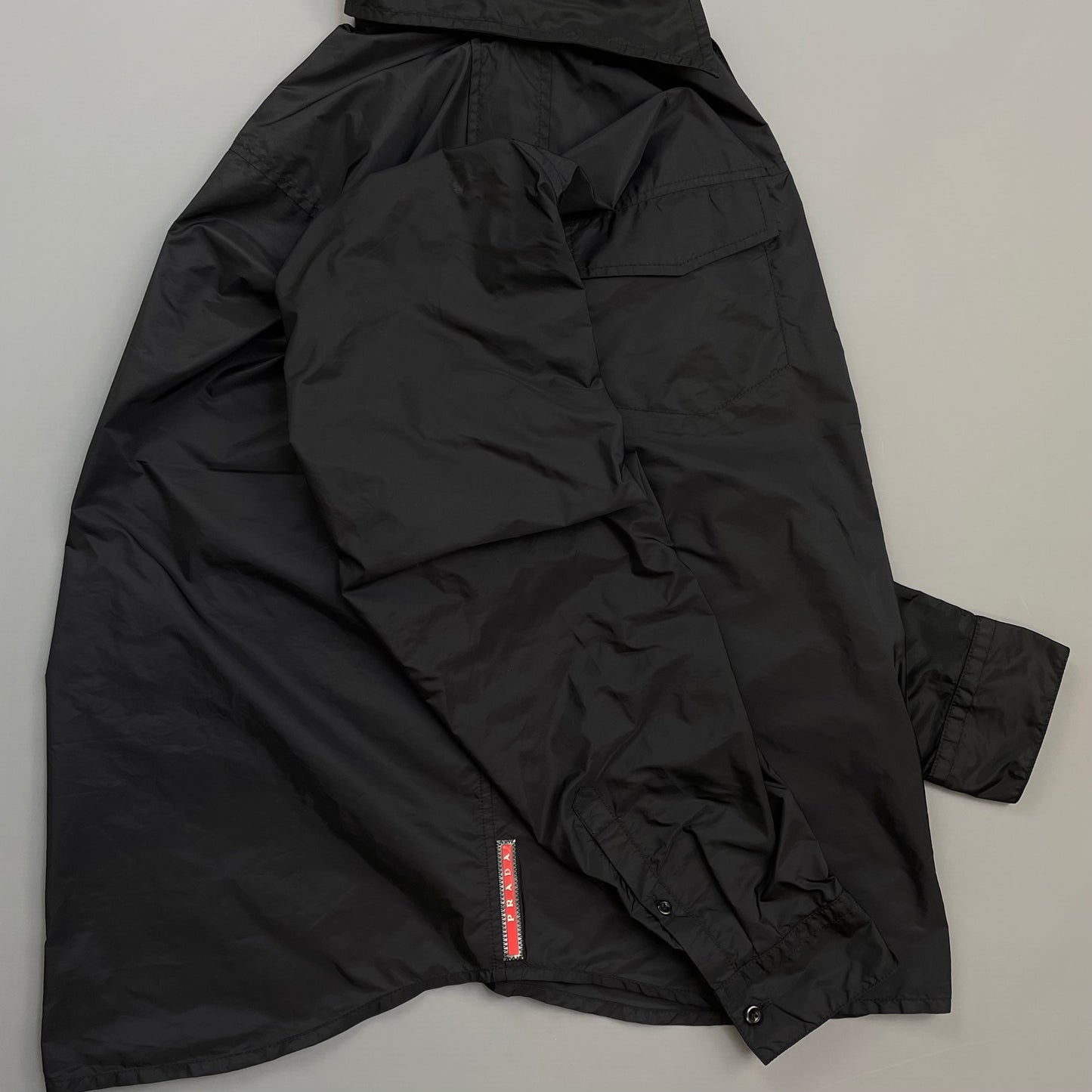 Prada Sport Black 2017 Lightweight Nylon Zip-Through Overshirt