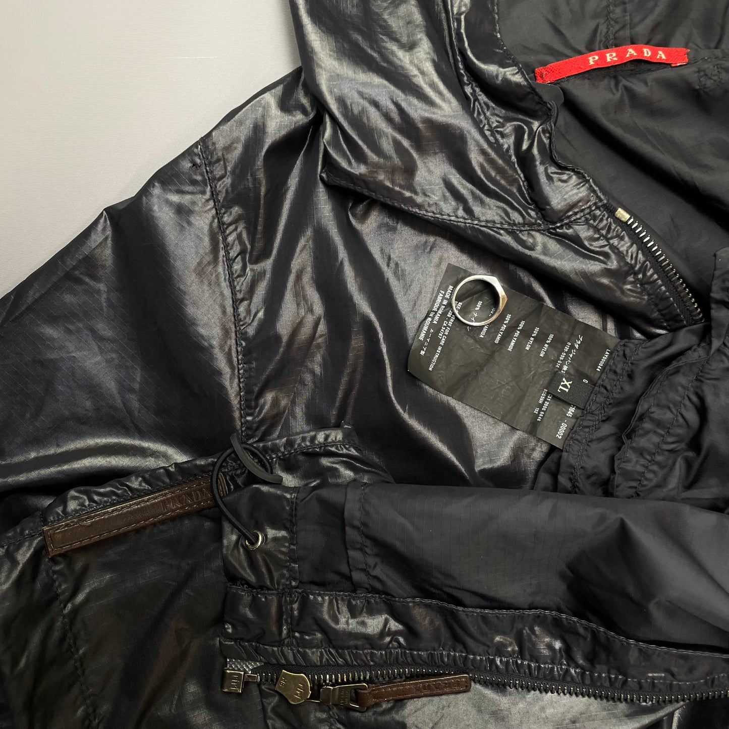 Prada Sport Deep Purple Nylon 2006 Lightweight Hooded Spellout Jacket