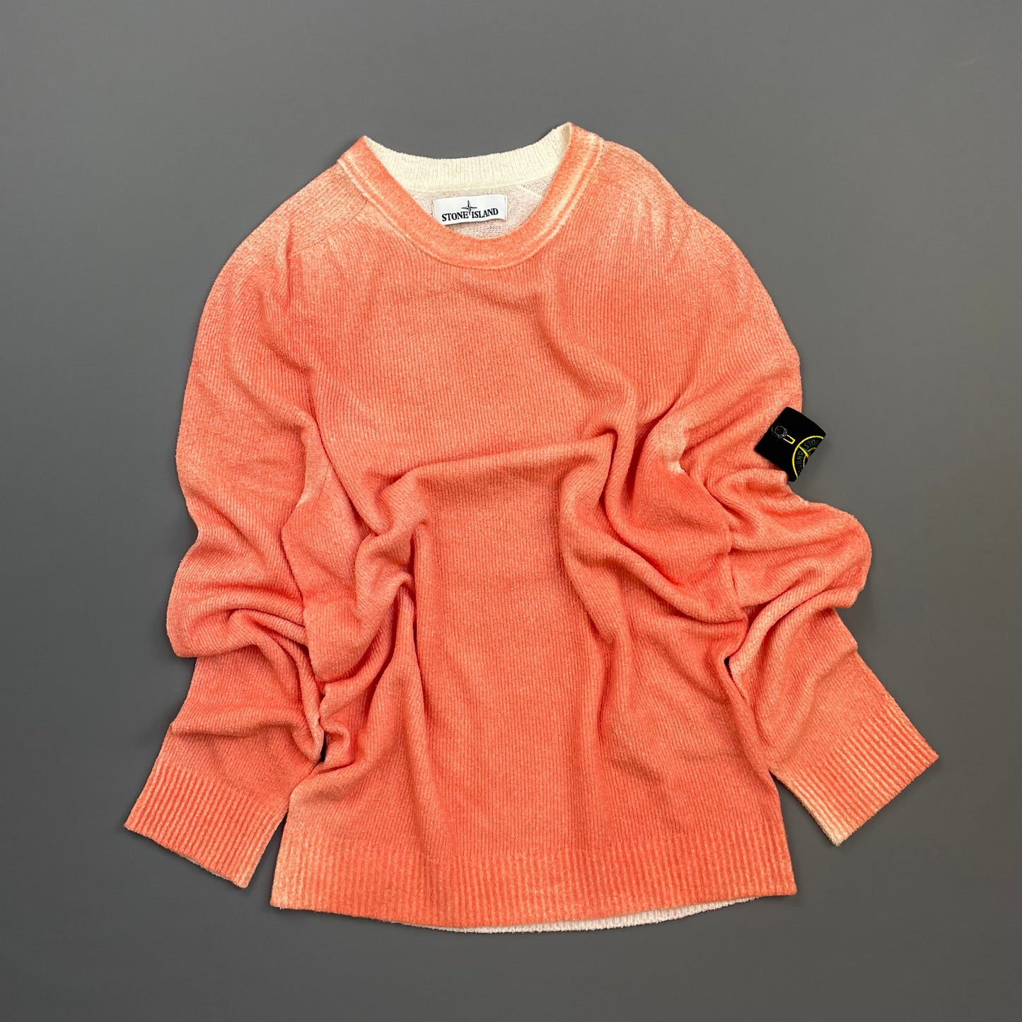 Stone Island Peach Gradient SS20 Lightweight Knit Crewneck Jumper