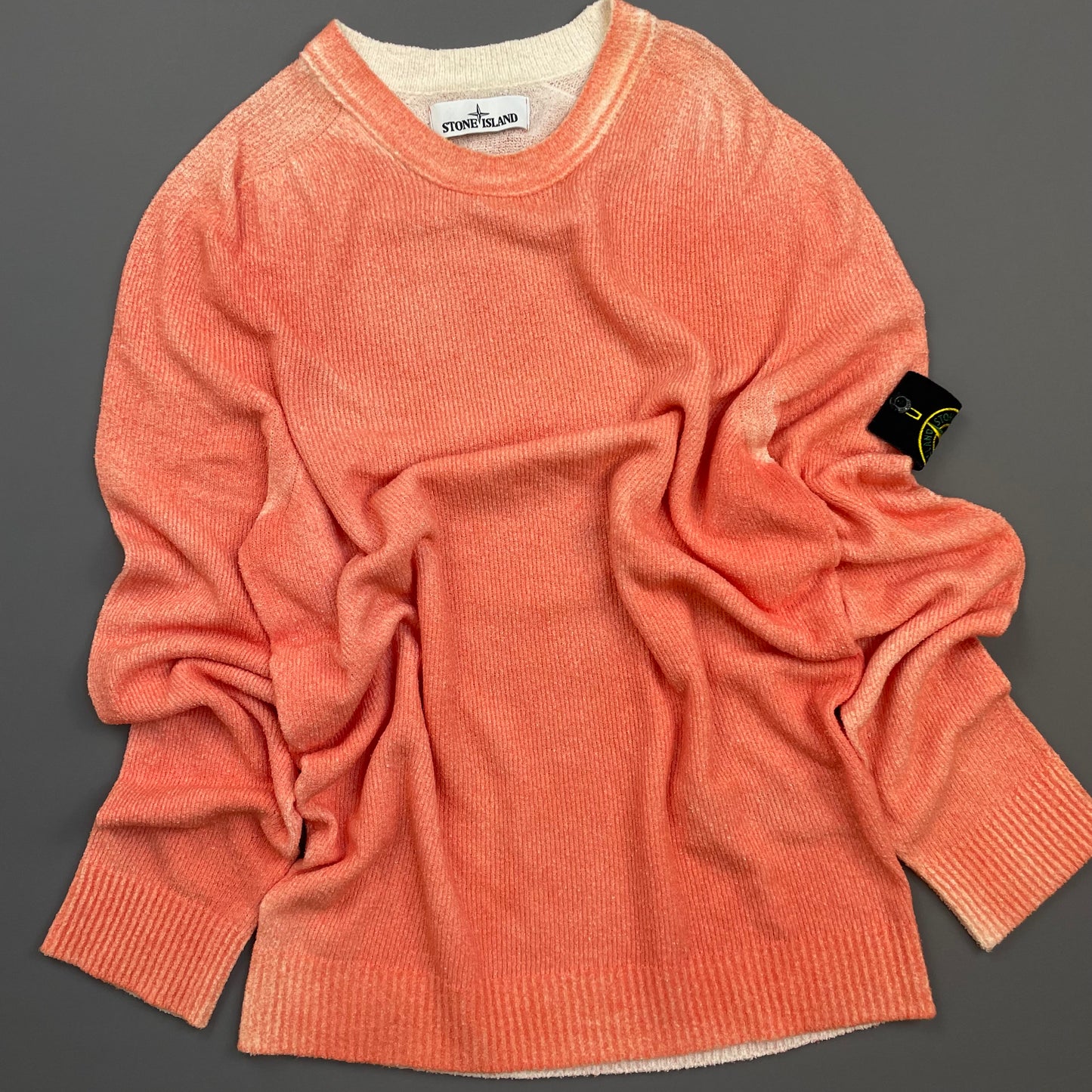 Stone Island Peach Gradient SS20 Lightweight Knit Crewneck Jumper
