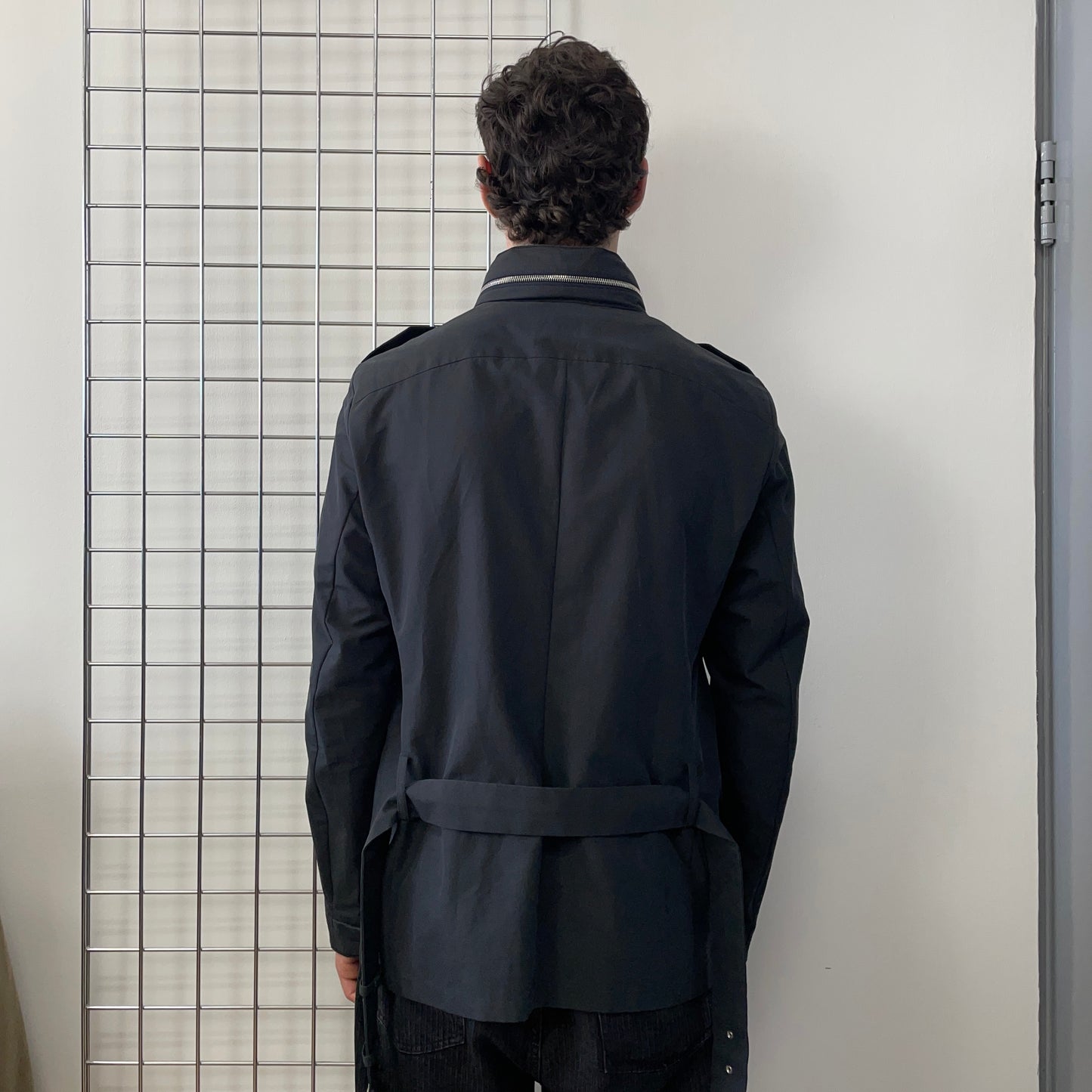Prada Black 2010 Belted Field Jacket