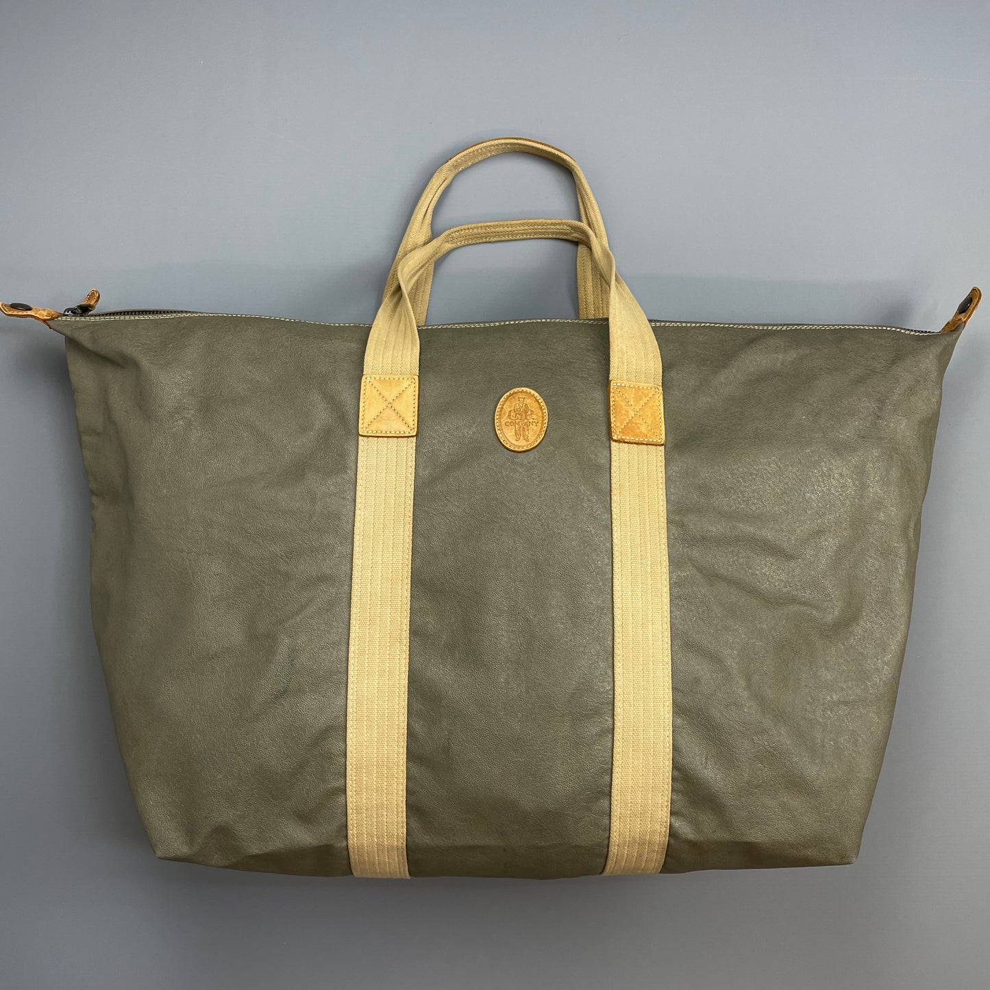 C.P. Company Olive 1980s Ideas From Massimo Ostio Leather XL Duffle Bag