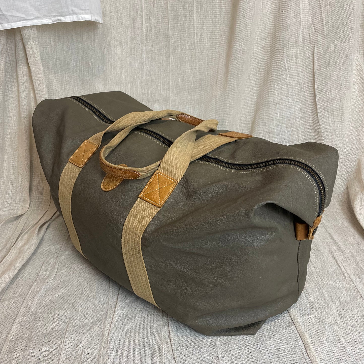C.P. Company Olive 1980s Ideas From Massimo Ostio Leather XL Duffle Bag