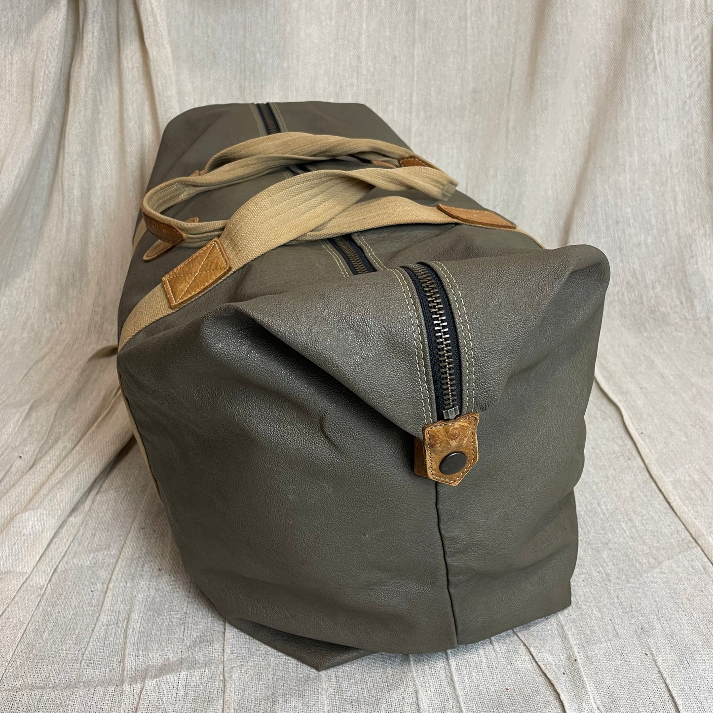 C.P. Company Olive 1980s Ideas From Massimo Ostio Leather XL Duffle Bag