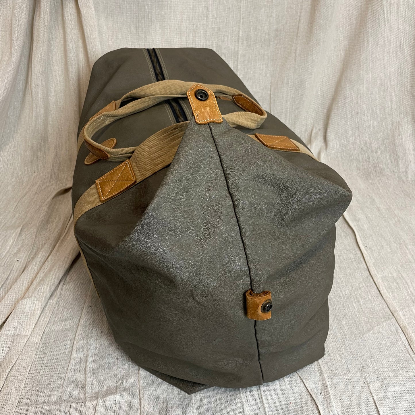 C.P. Company Olive 1980s Ideas From Massimo Ostio Leather XL Duffle Bag