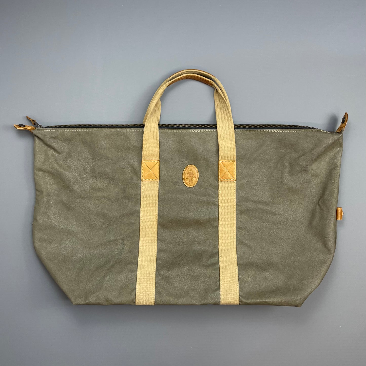 C.P. Company Olive 1980s Ideas From Massimo Ostio Leather XL Duffle Bag