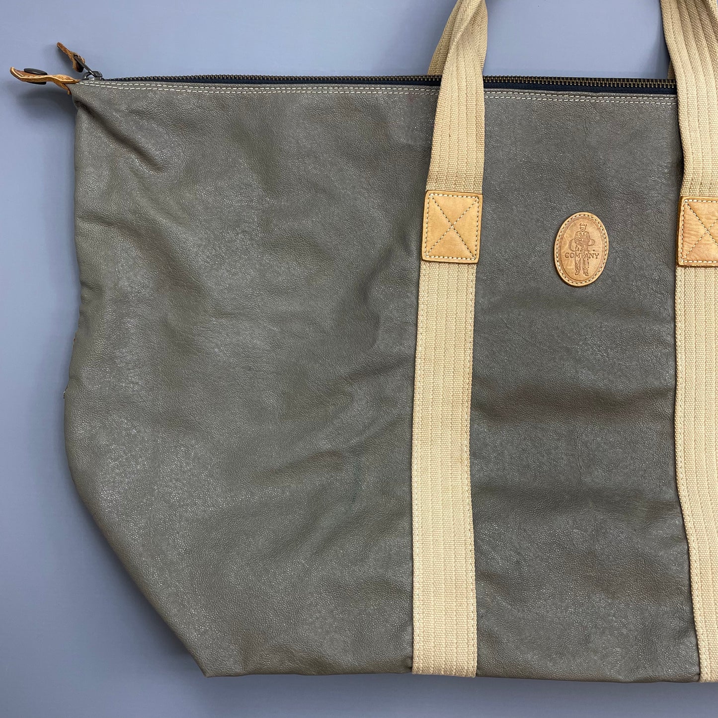 C.P. Company Olive 1980s Ideas From Massimo Ostio Leather XL Duffle Bag