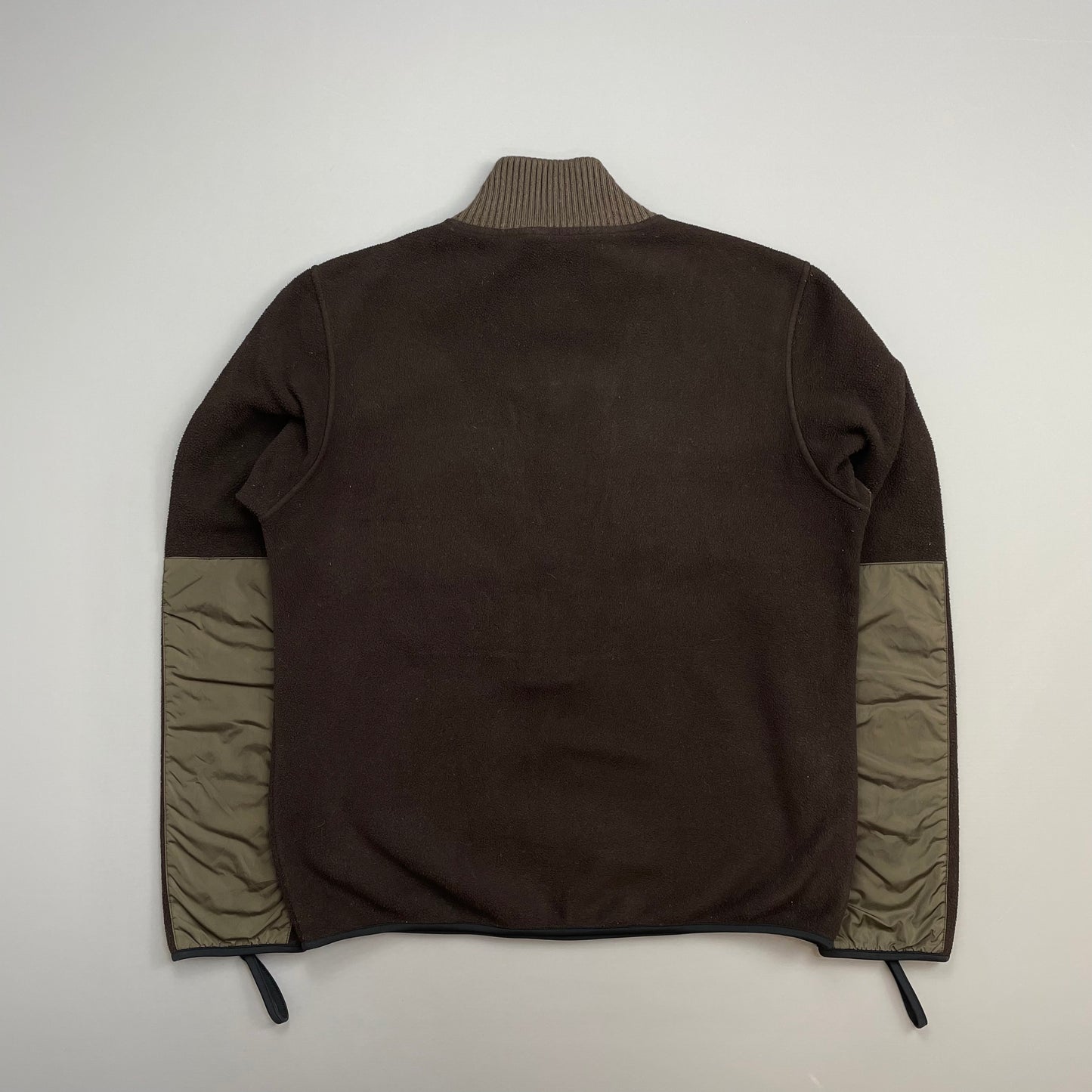 Prada Sport Brown 00s Nylon Elbow Dual-Zip Lightweight Fleece Jumper