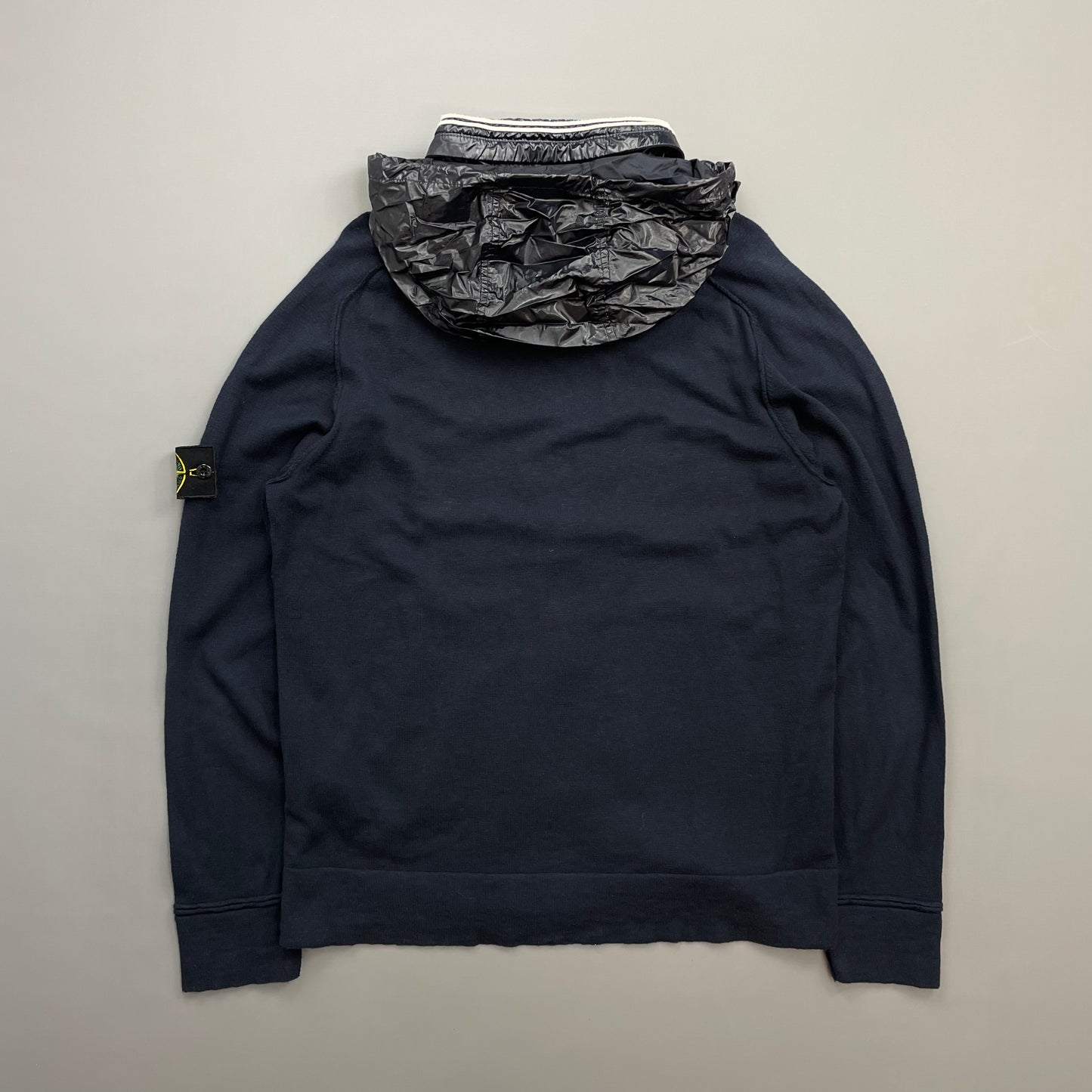 Stone Island Navy SS14 Concealed Hood Lightweight Zip-Through Cardigan Jacket