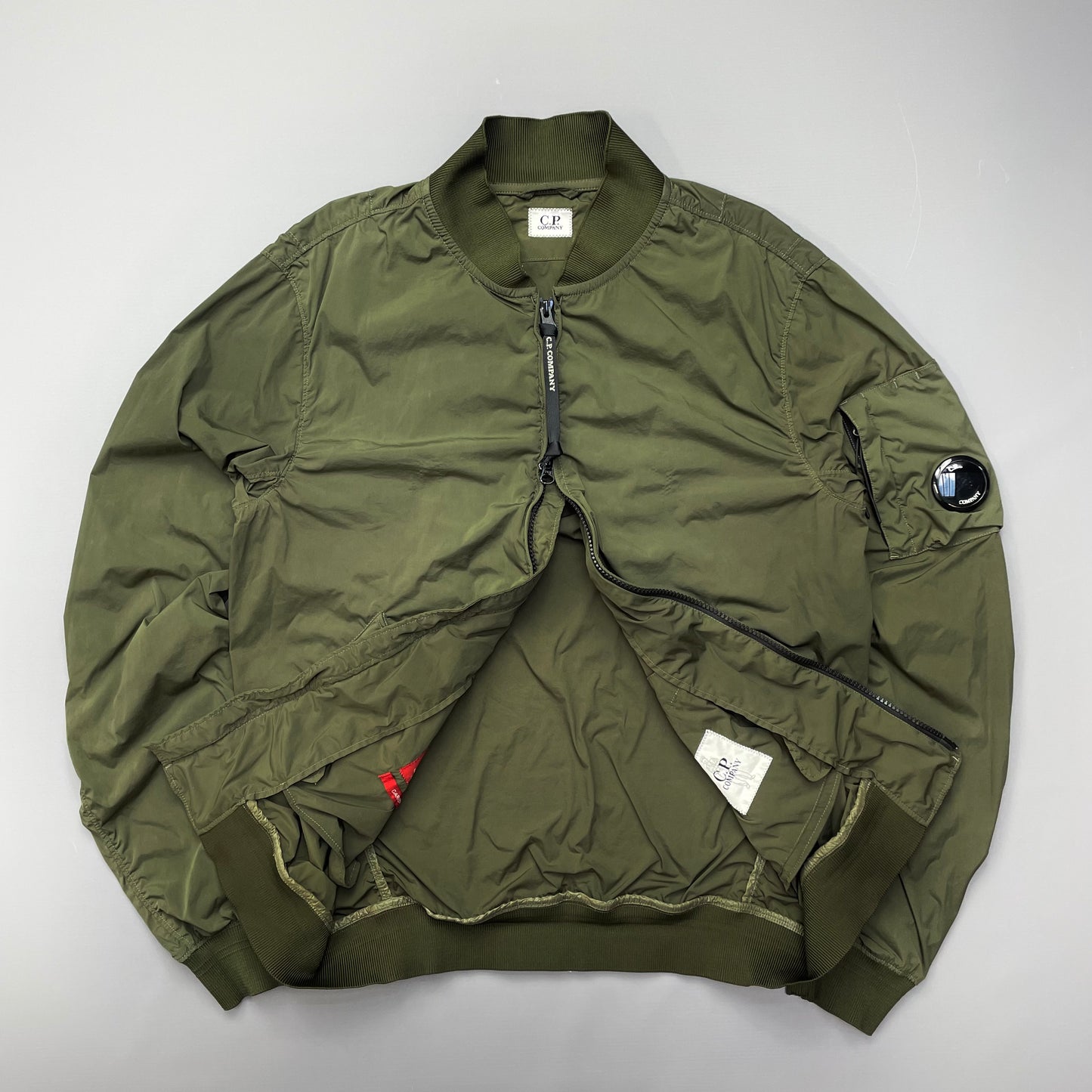 C.P. Company Green Nycra-R Lightweight Bomber Jacket