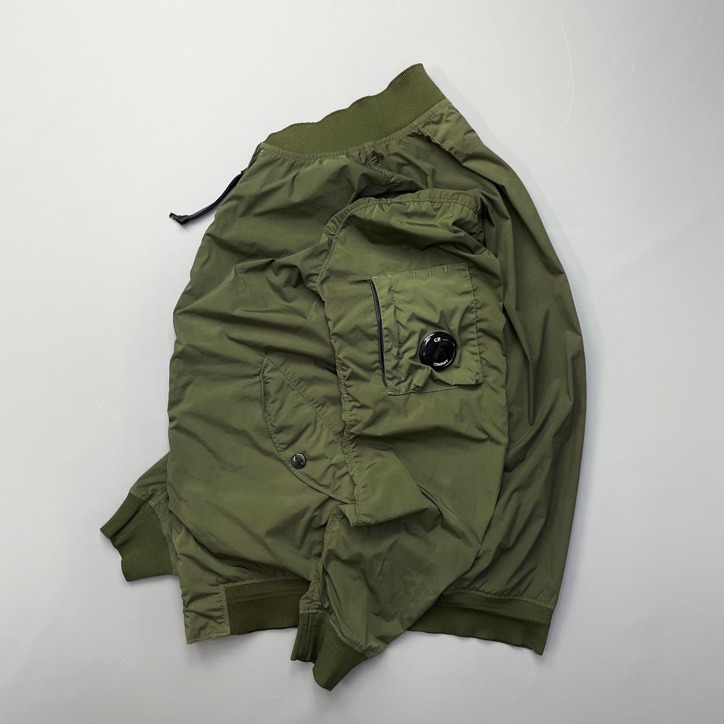 C.P. Company Green Nycra-R Lightweight Bomber Jacket