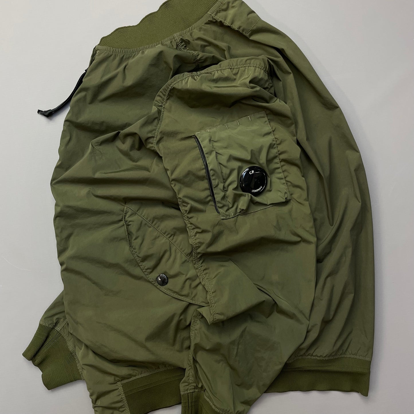 C.P. Company Green Nycra-R Lightweight Bomber Jacket