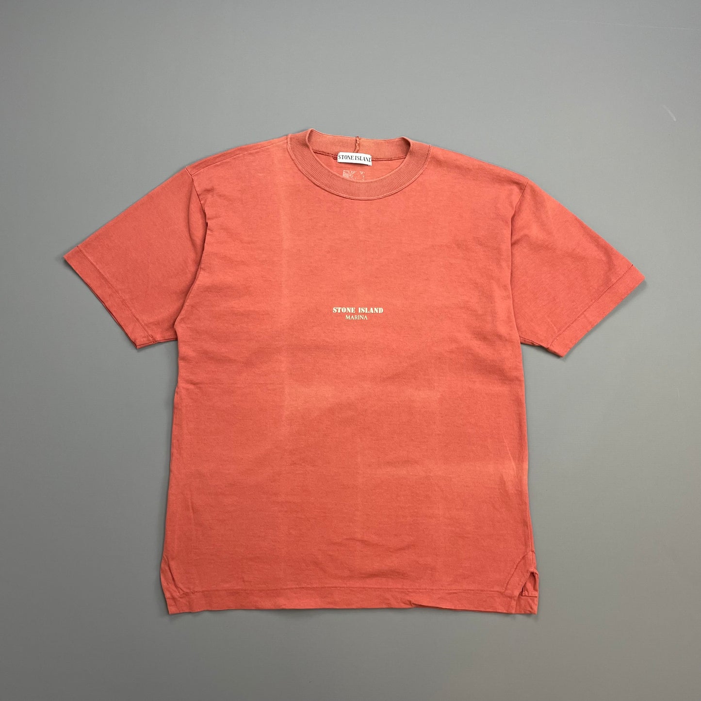 Stone Island Peach 1980s Marina Spellout T-Shirt