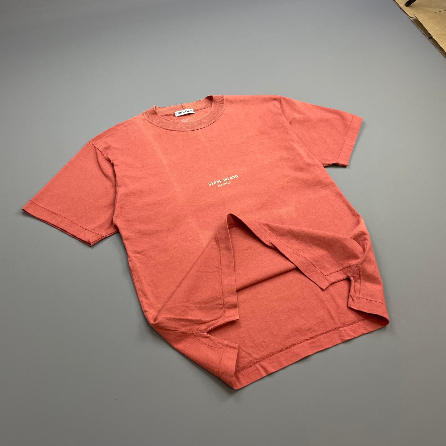 Stone Island Peach 1980s Marina Spellout T-Shirt