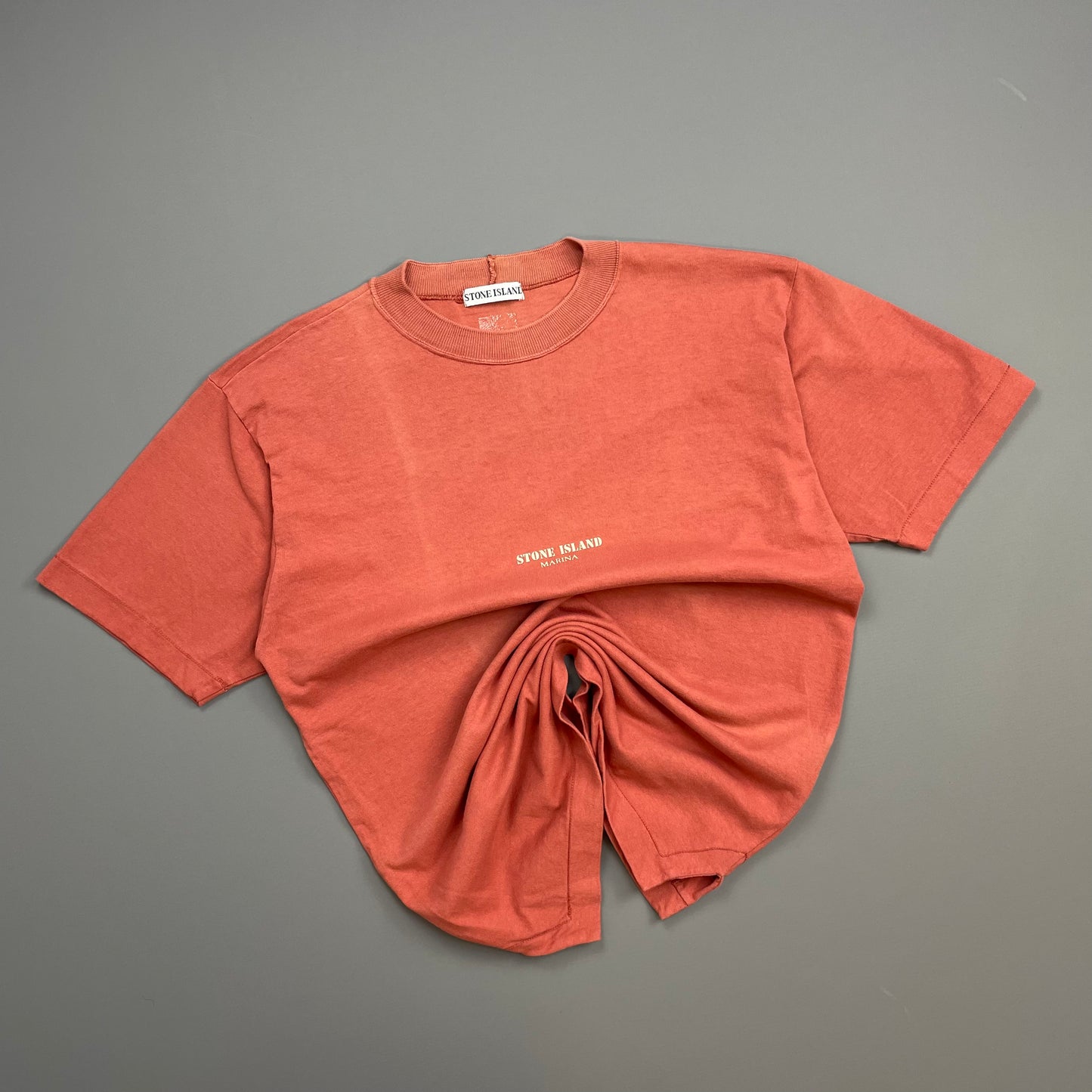 Stone Island Peach 1980s Marina Spellout T-Shirt