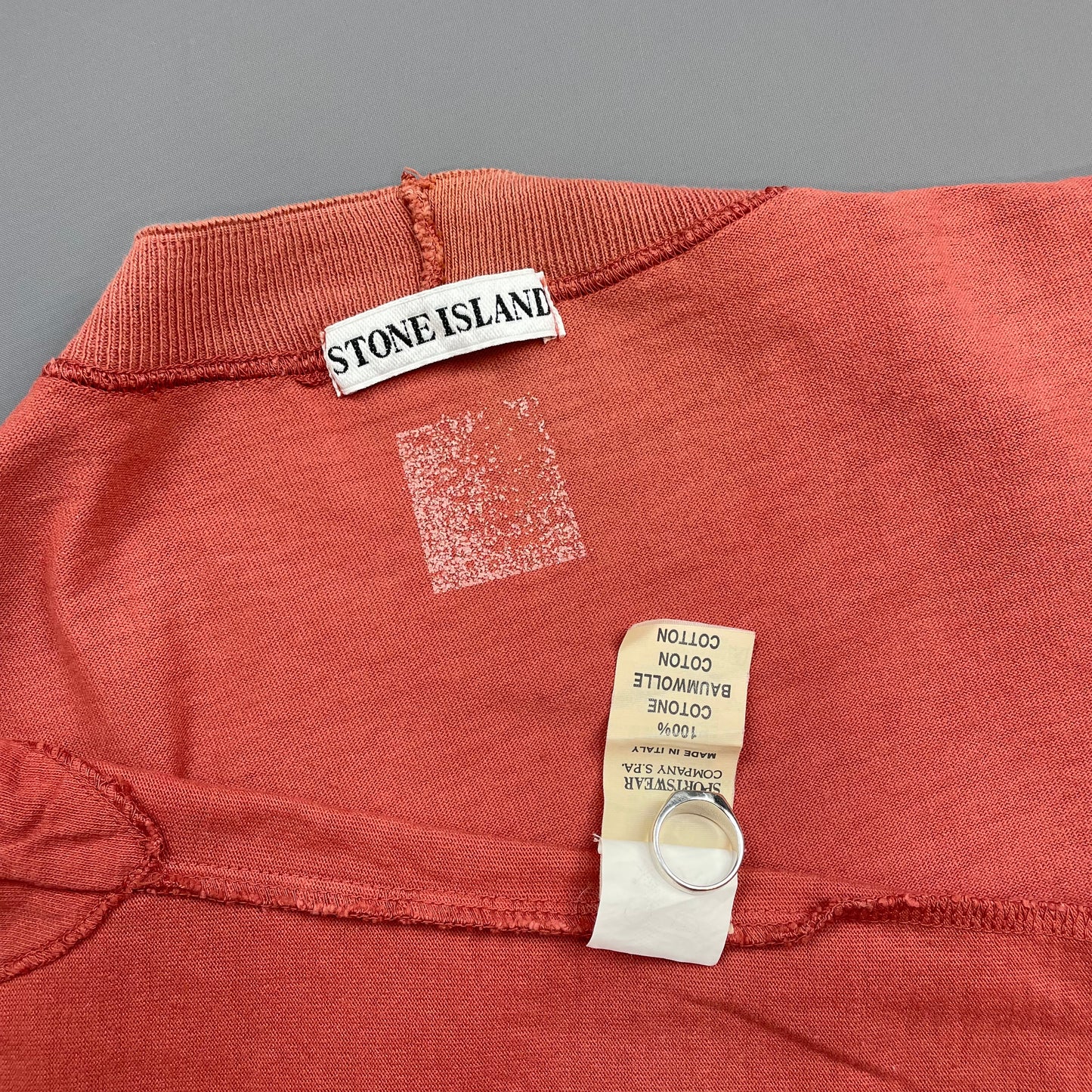 Stone Island Peach 1980s Marina Spellout T-Shirt