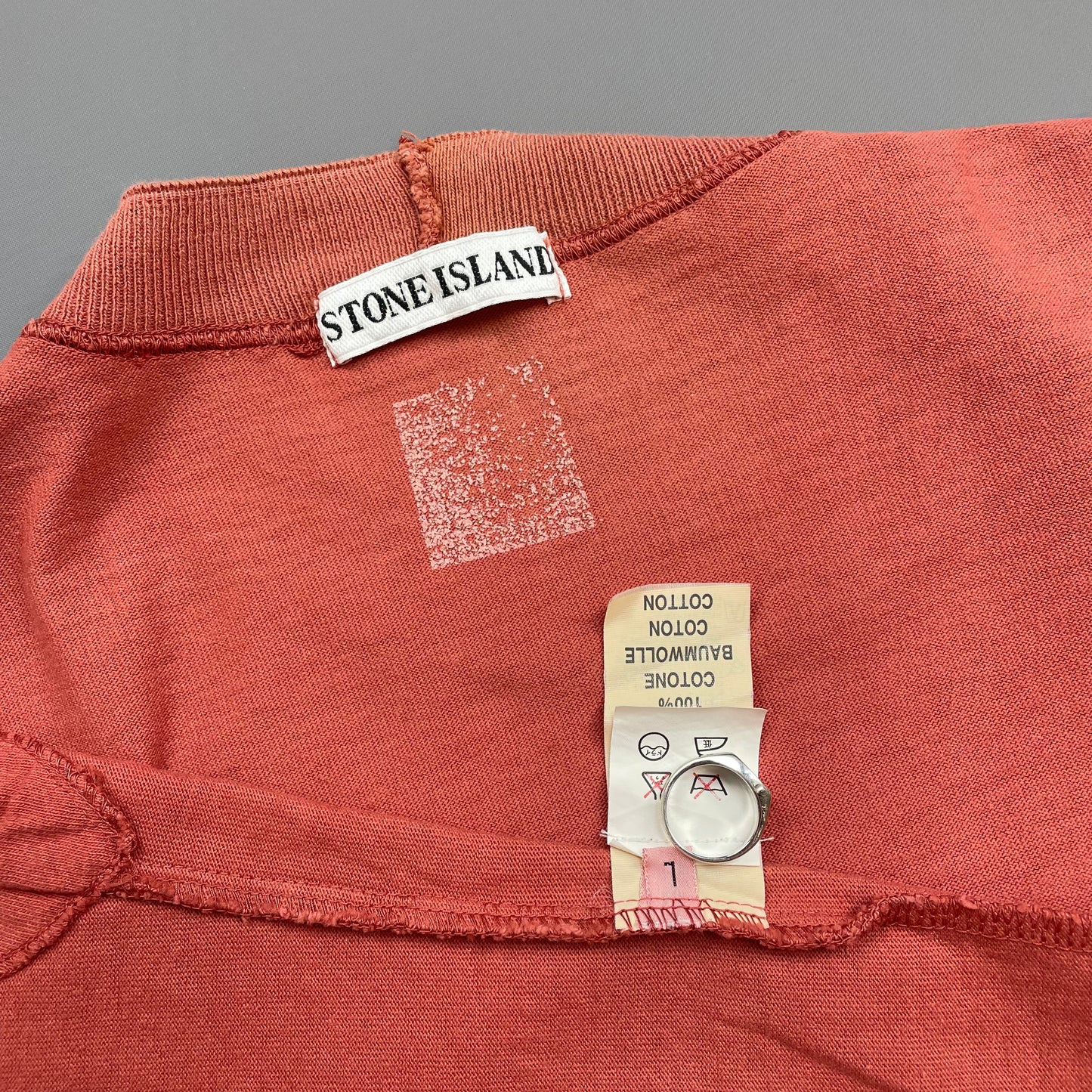 Stone Island Peach 1980s Marina Spellout T-Shirt