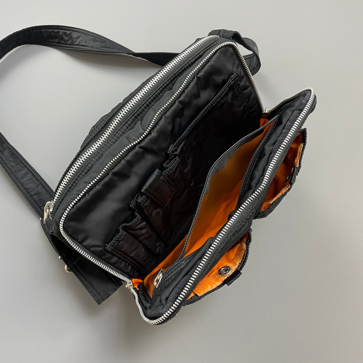 Porter International Black Nylon Crossbody Shoulder Bag