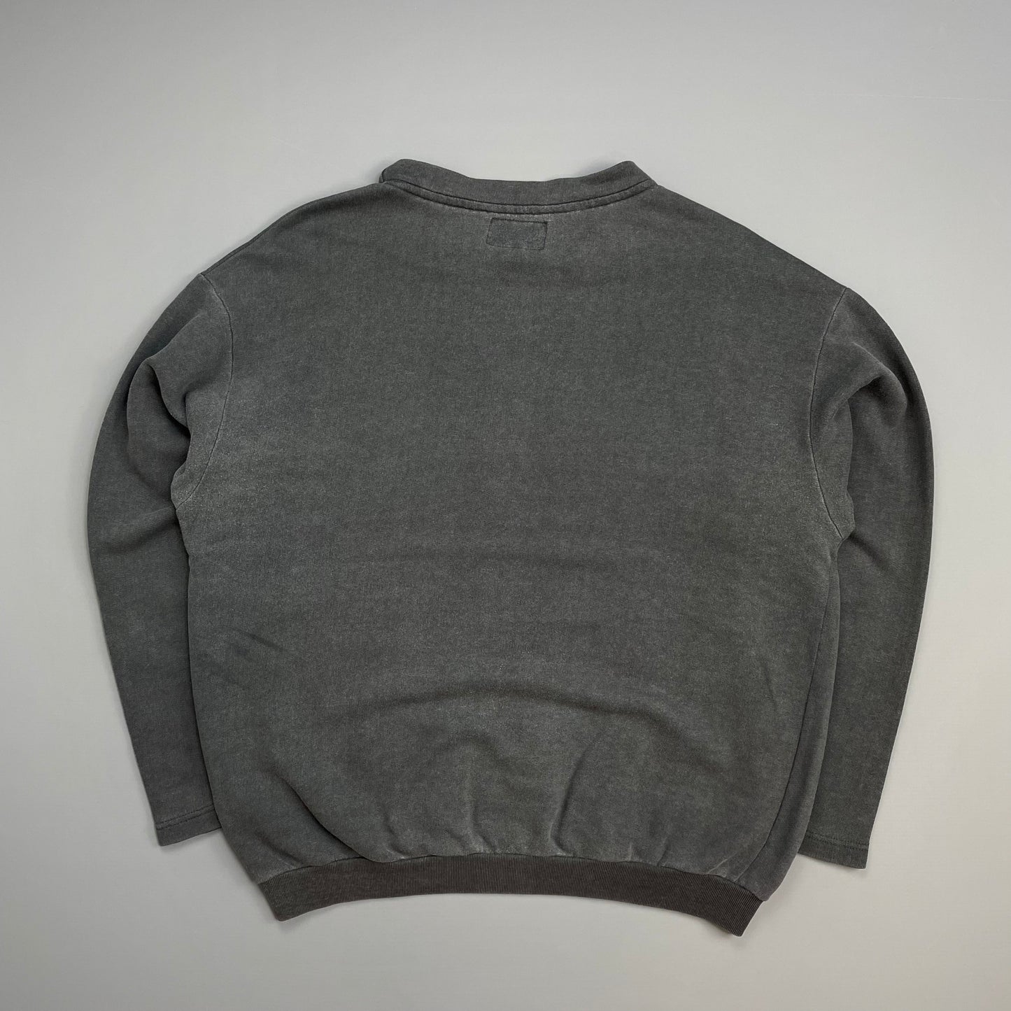 Armani Jeans Grey 1990s 'Blue Power' Cotton Wide-Neck Sweatshirt