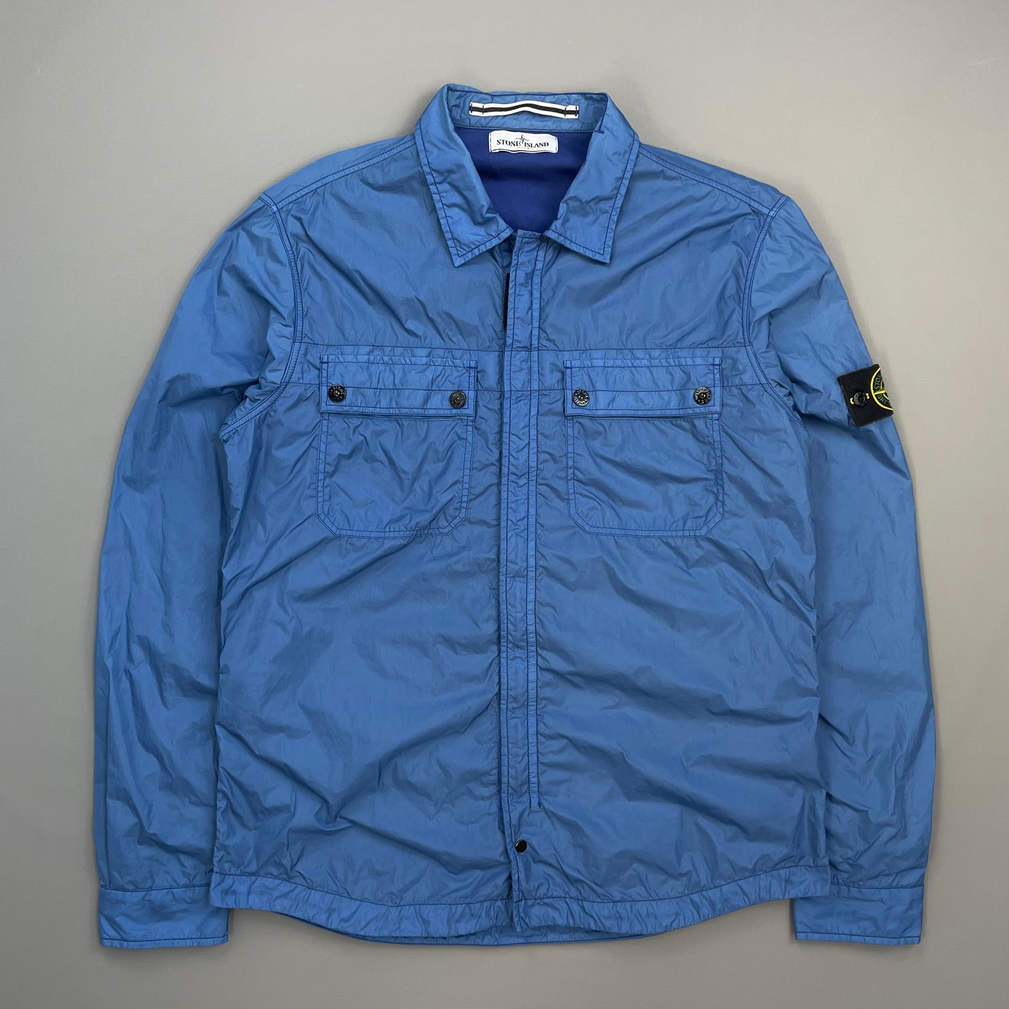 Stone Island Blue SS13 Cotton-Lined Nylon Overshirt Jacket
