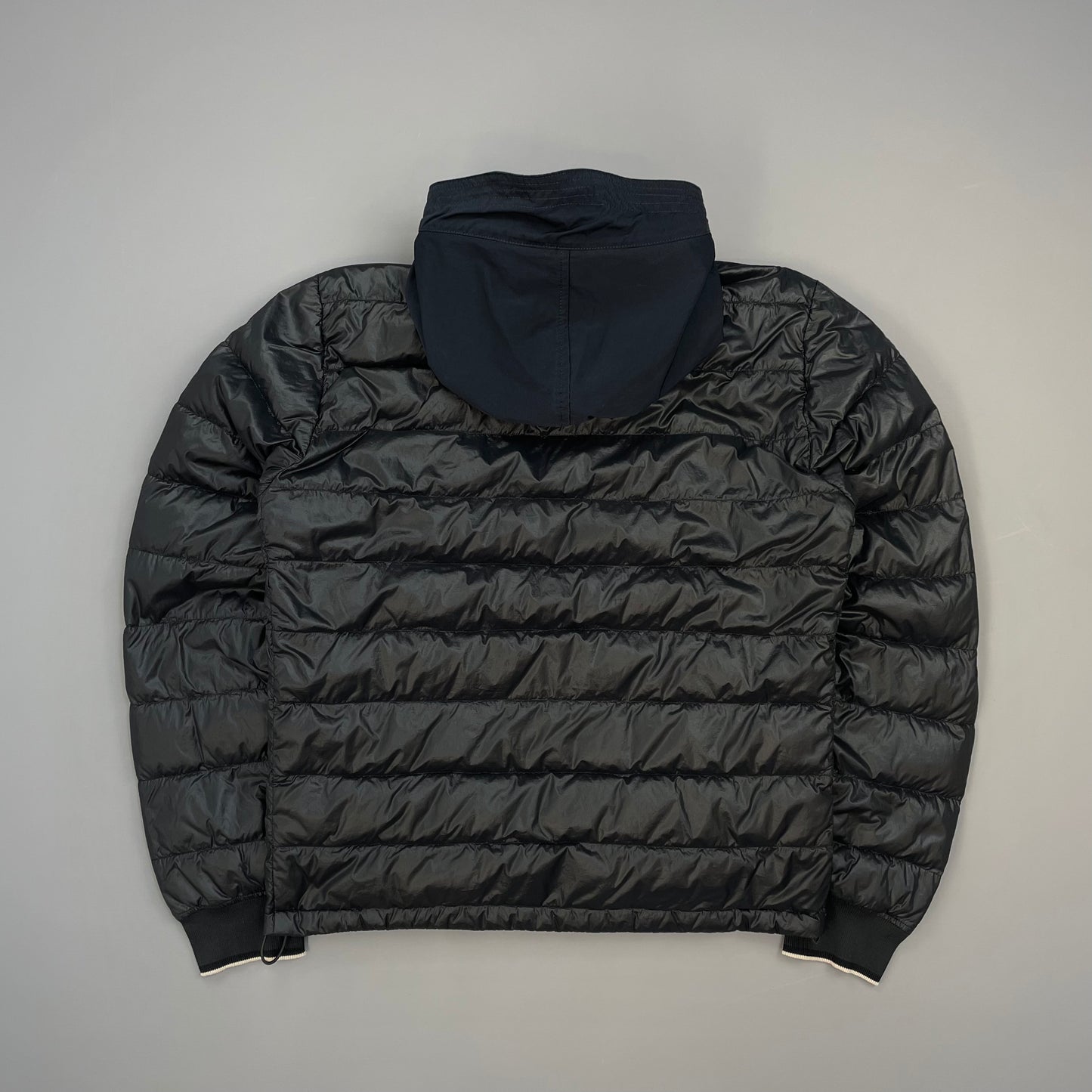 C.P. Company Black AW14 DD Shell Contrast Hood Lightweight Nylon Down Puffer Jacket