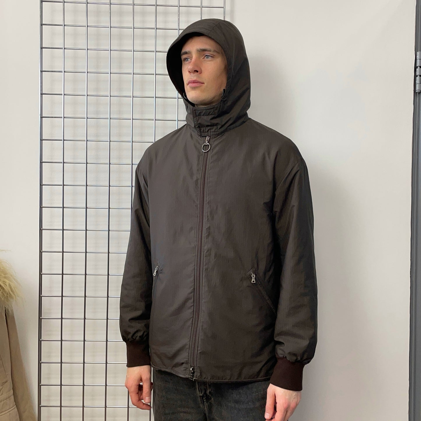 Prada Sport Brown 00s Hooded Nylon Jacket