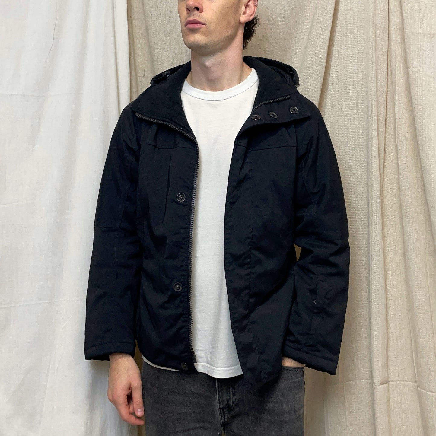 Prada Sport Black 00s Technical Nylon Fleece-Lined Ski Jacket