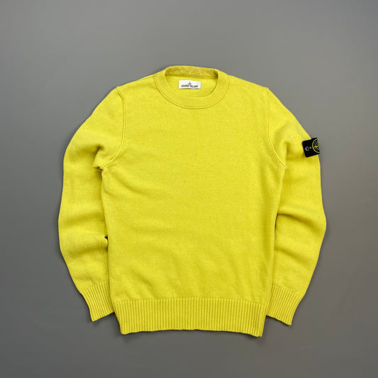 Stone Island Yellow AW14 Wool Knit Crewneck Jumper