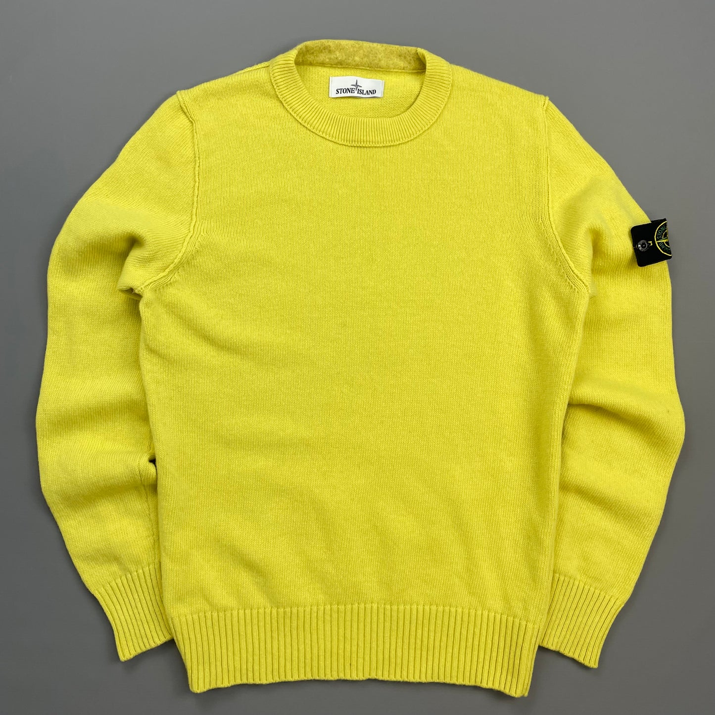 Stone Island Yellow AW14 Wool Knit Crewneck Jumper