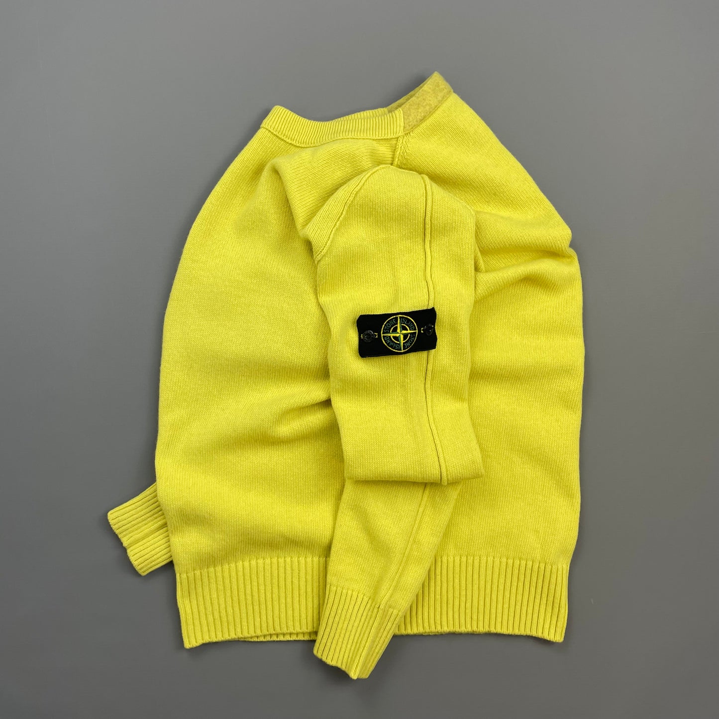 Stone Island Yellow AW14 Wool Knit Crewneck Jumper
