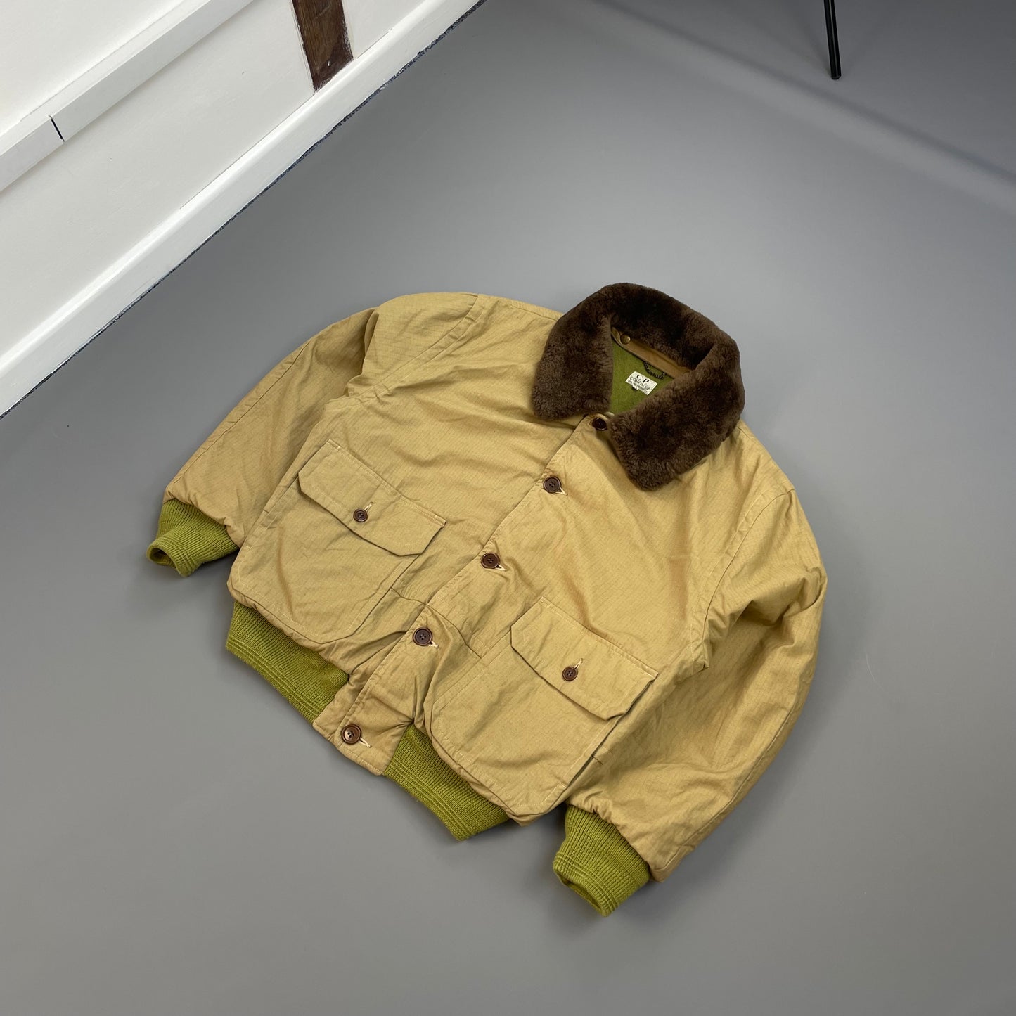 C.P. Company Brown 80s Ideas From Massimo Osti Japanese Release Fur Collar Herringbone Bomber Jacket