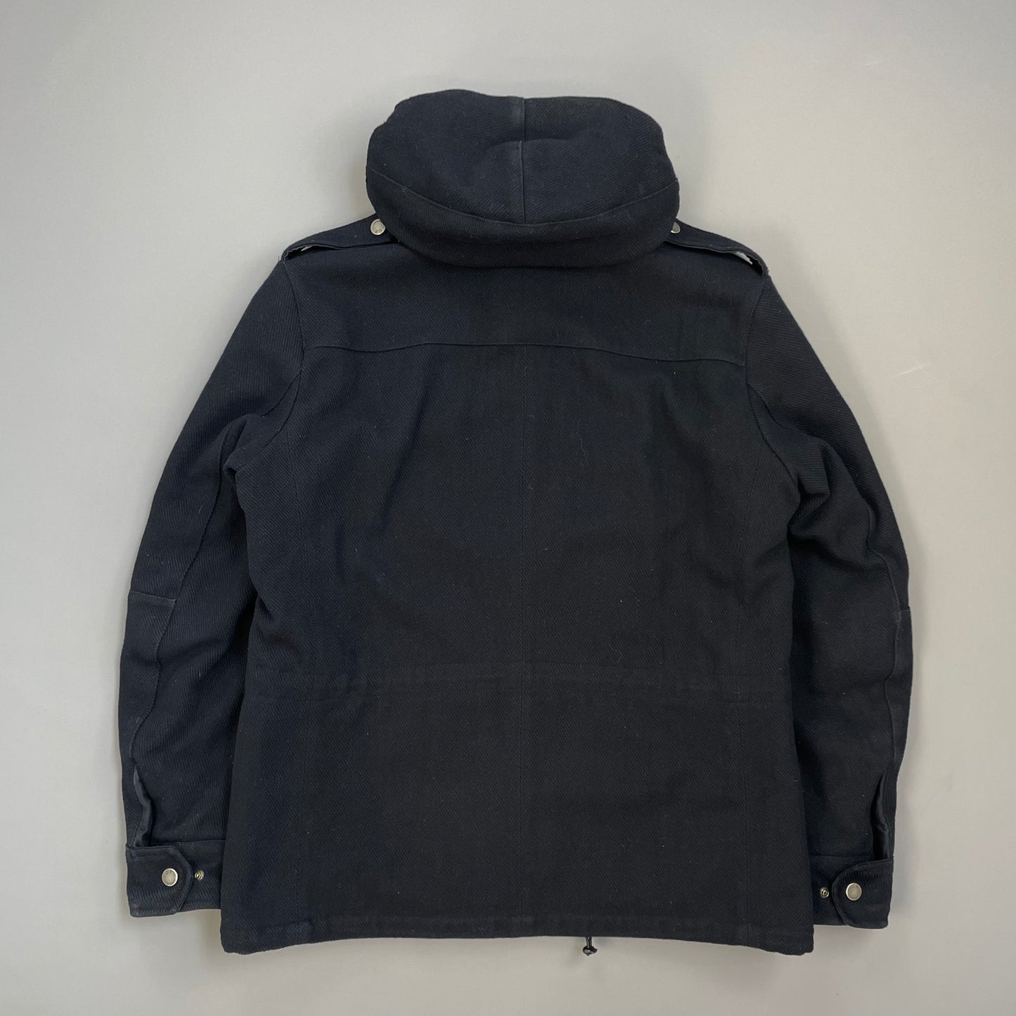 C.P. Company Navy Wool Padded Multi-Pocket Hooded Parka Jacket