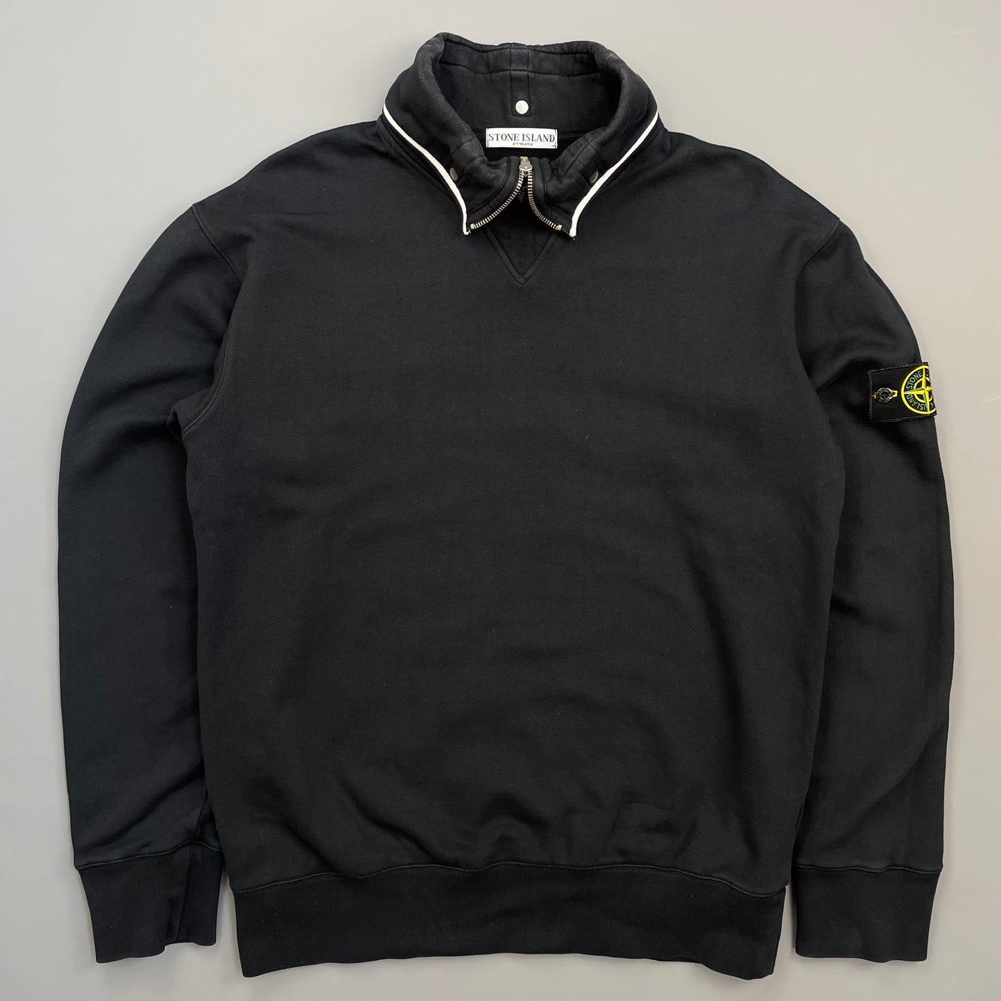 Stone Island Navy SS10 Button-Down Funnel Neck Jumper