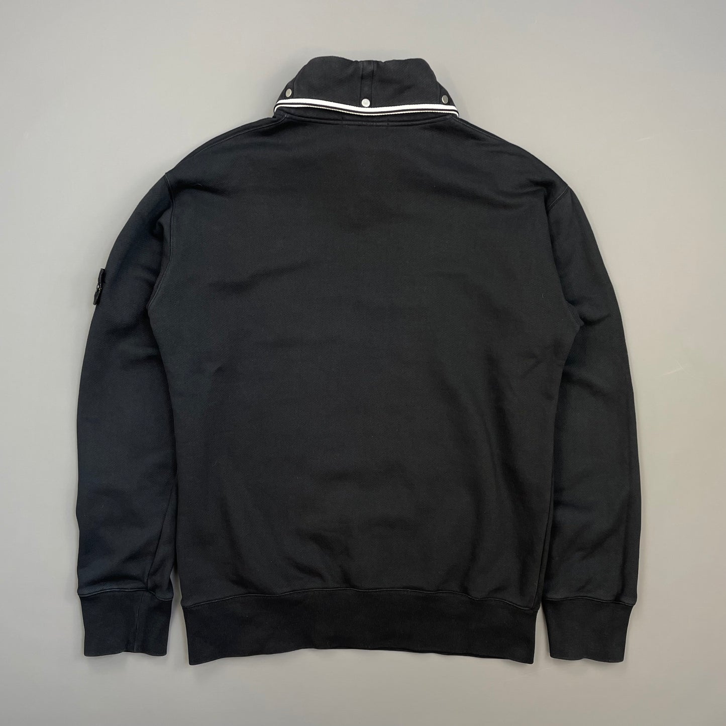 Stone Island Navy SS10 Button-Down Funnel Neck Jumper