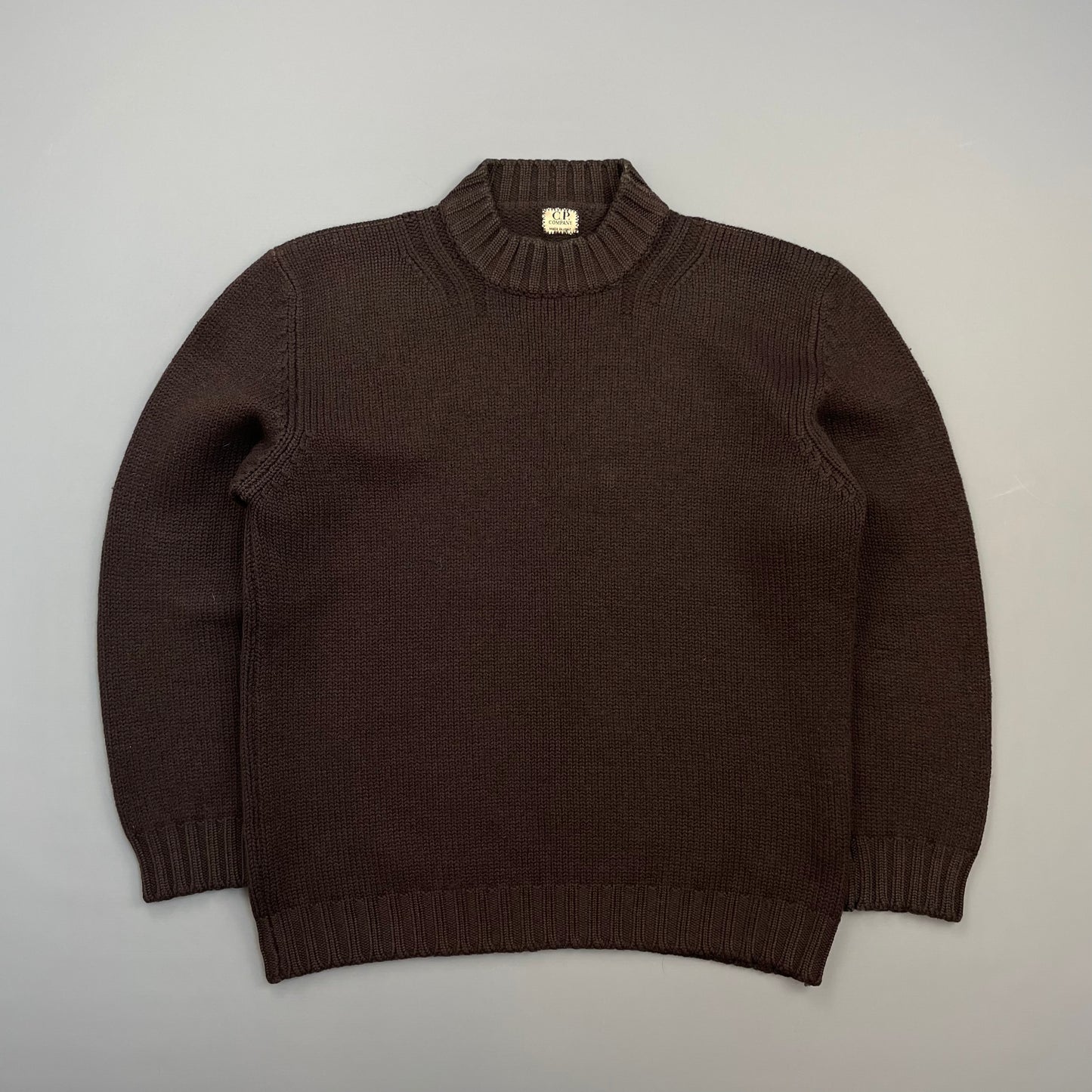 C.P. Company Brown AW97 Wool Heavyweight Mockneck Knit Jumper