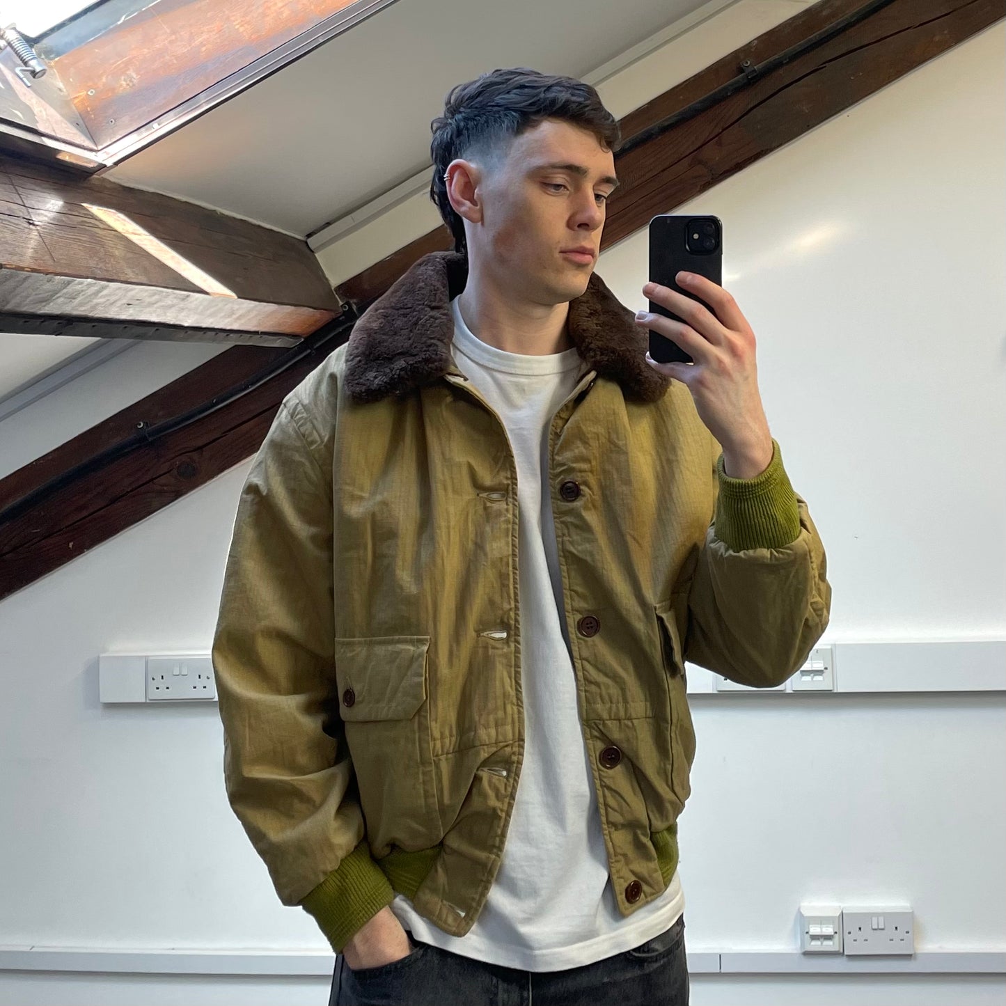 C.P. Company Brown 80s Ideas From Massimo Osti Japanese Release Fur Collar Herringbone Bomber Jacket
