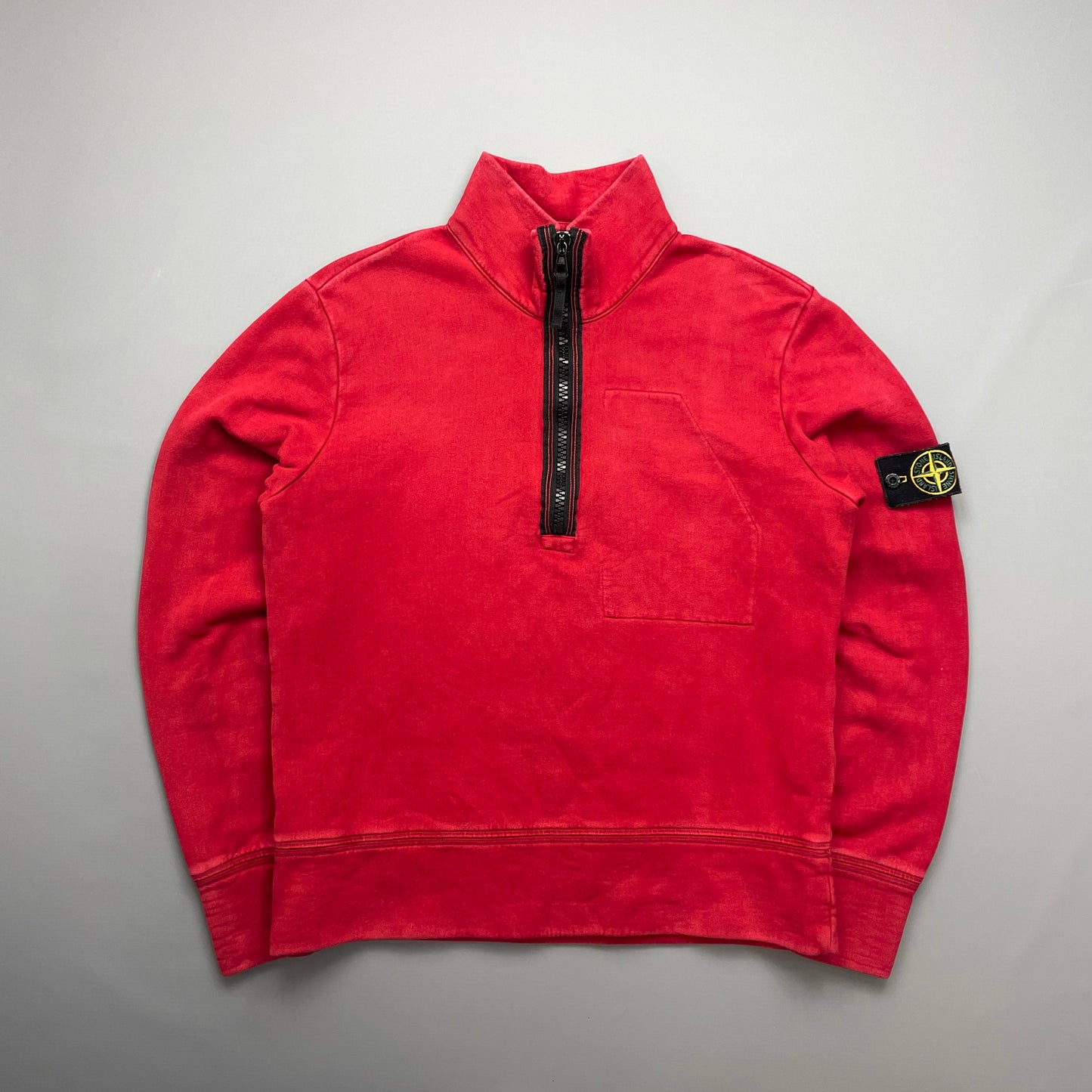 Stone Island Red AW08 Half-Zip Jumper Sweatshirt