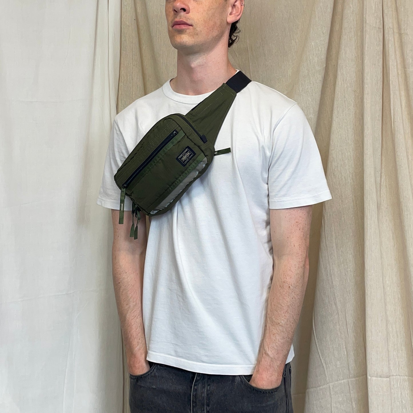 Porter Yoshida & Co. Green Canvas Ripstop 3M Reflective Crossbody Bag