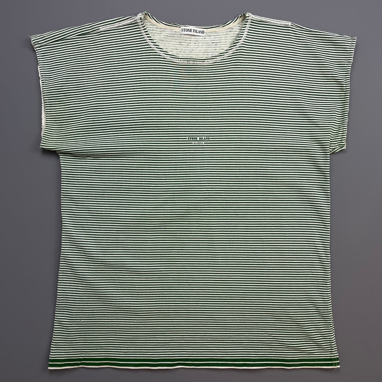 Stone Island Marina Green & White SS89 Japanese-Release *Custom* Tank Vest Tee