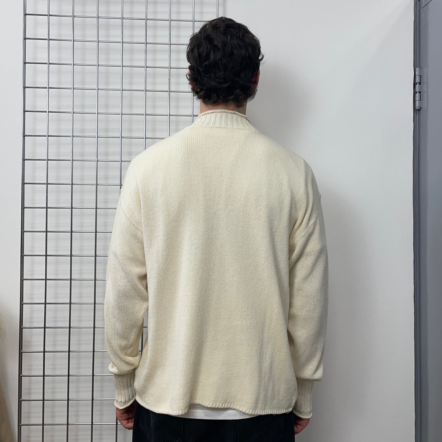 C.P. Company Cream White 80s Ideas From Massimo Osti Spellout Knit Jumper