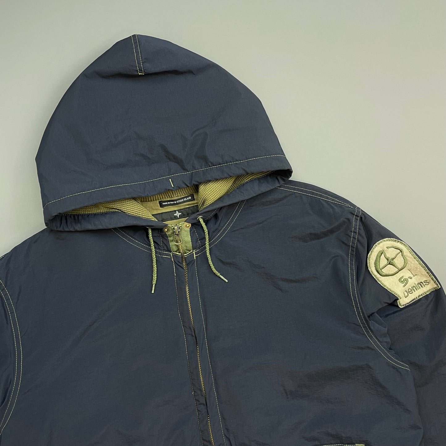 Stone Island Denims Navy 00s Contrast Stitch Patch Windbreaker Jacket