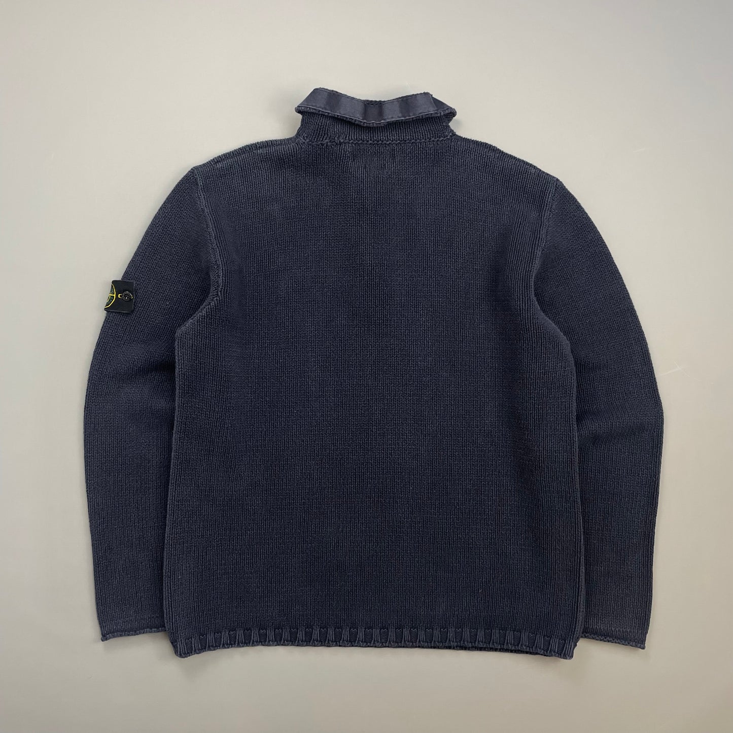 Stone Island Navy SS02 Heavyweight Half-Zip Knit Jumper