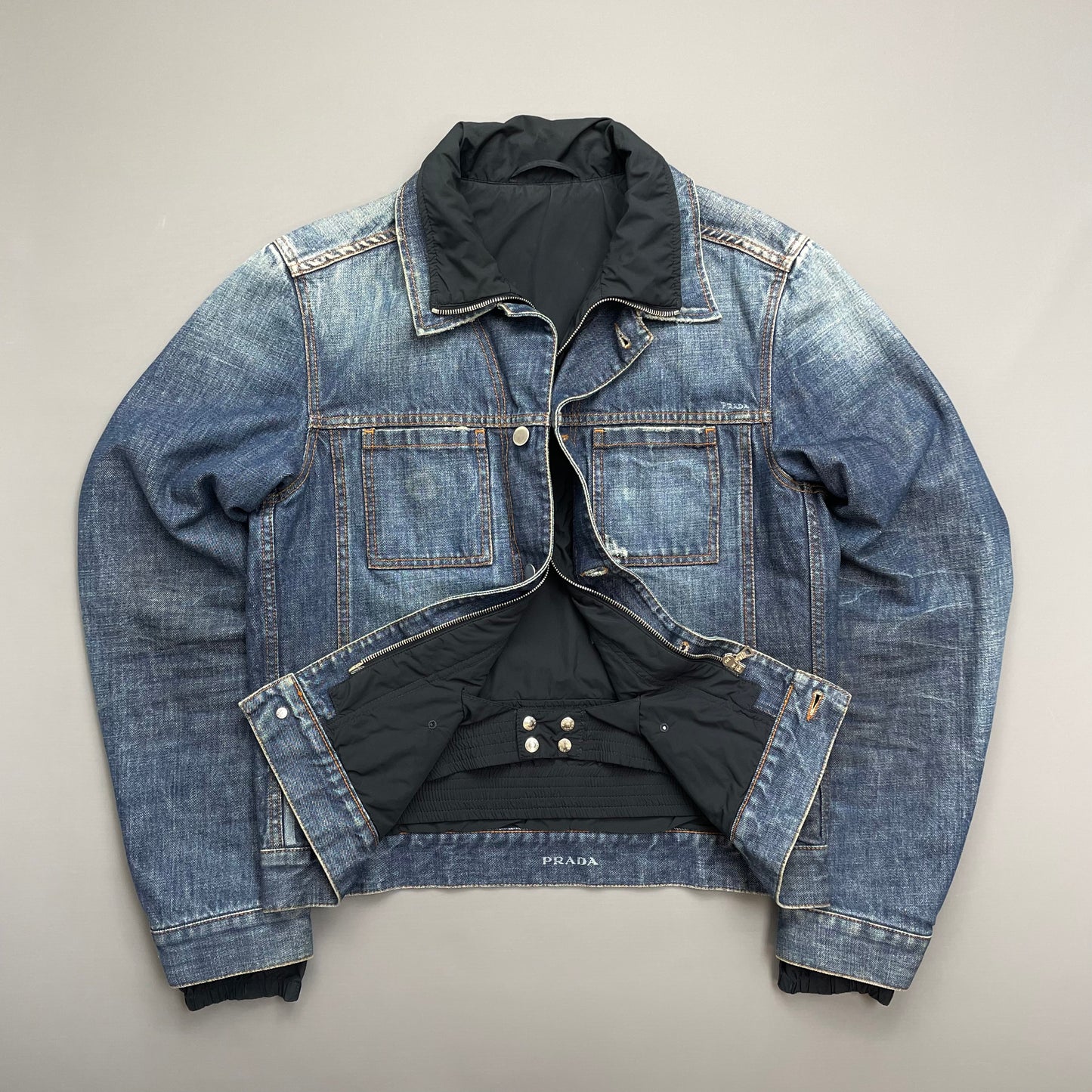Prada Sport Blue Denim Lined 2005 Ski Jacket
