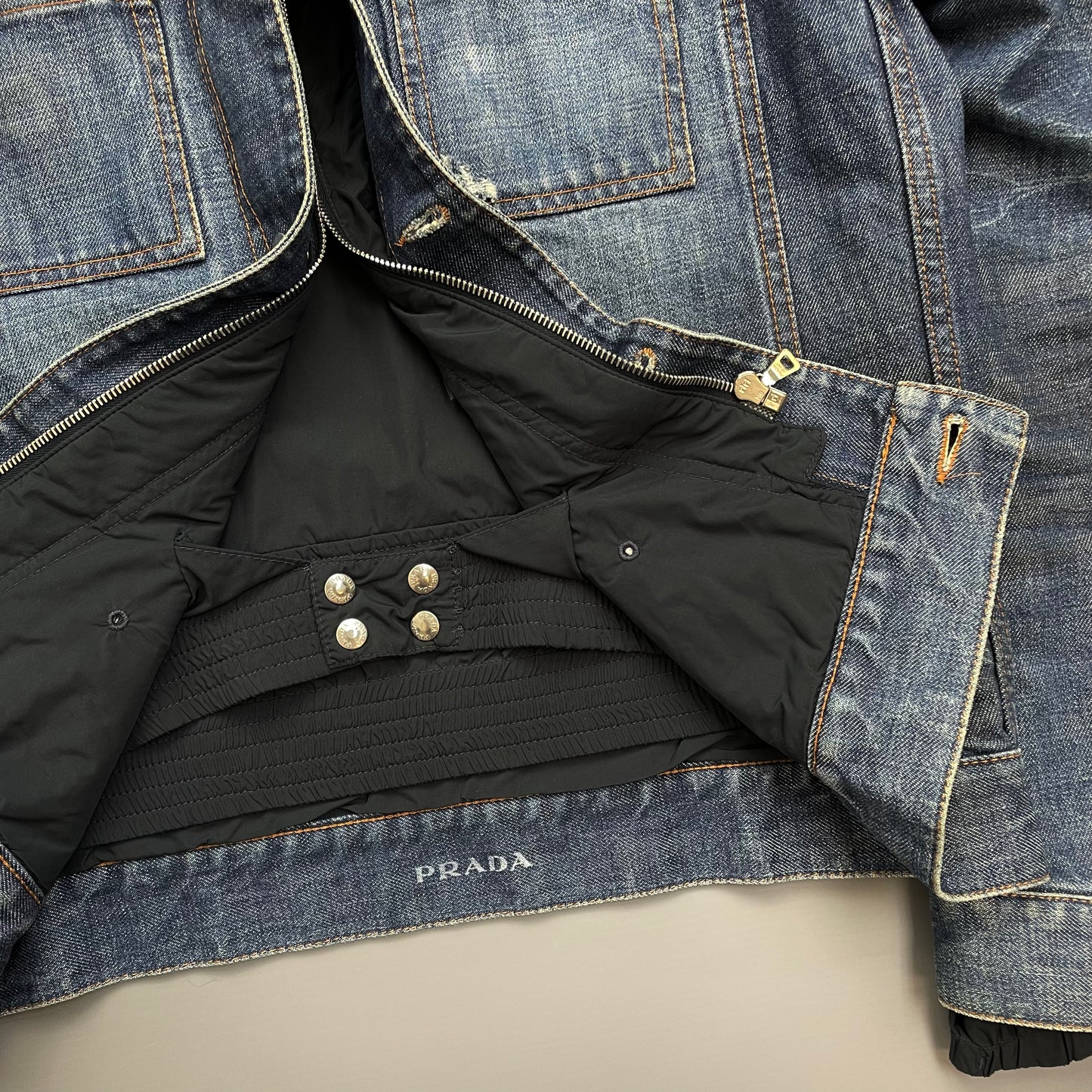 Prada Sport Blue Denim Lined 2005 Ski Jacket