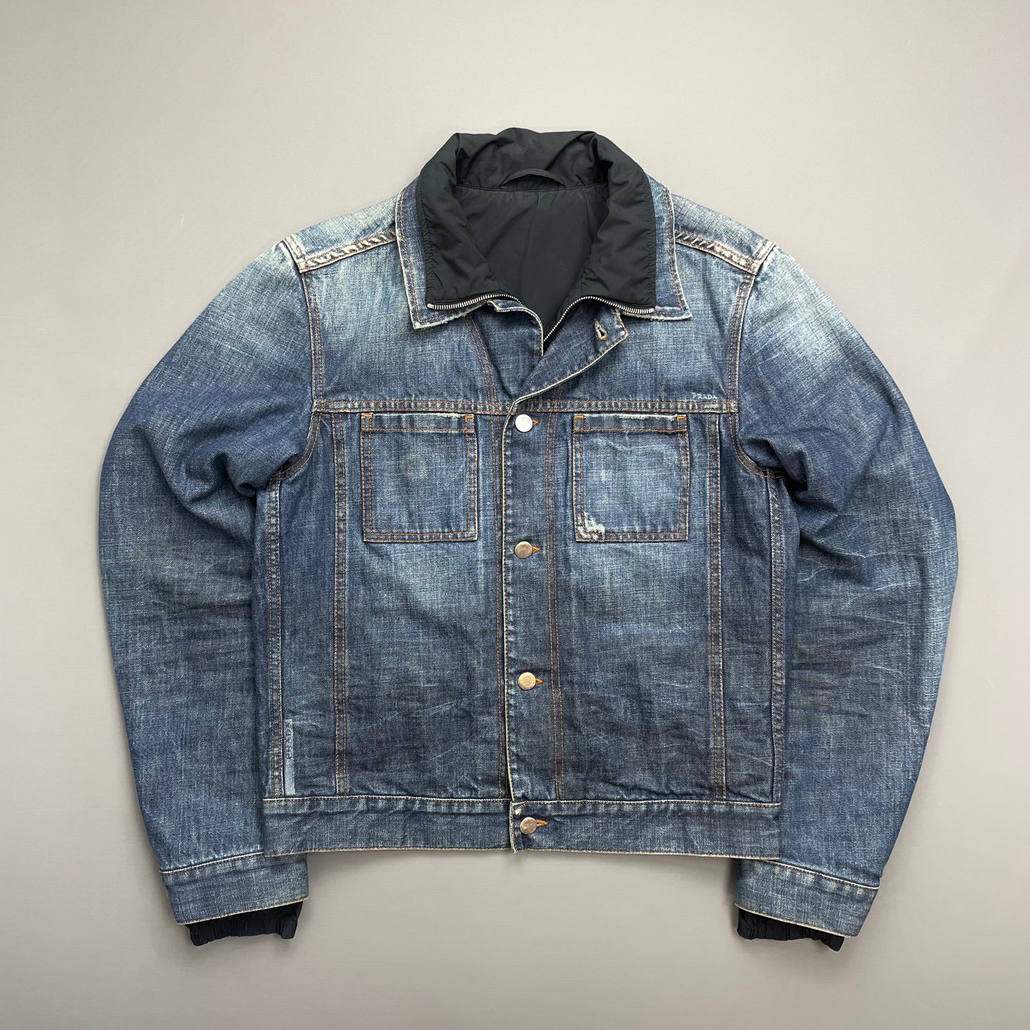 Prada Sport Blue Denim Lined 2005 Ski Jacket