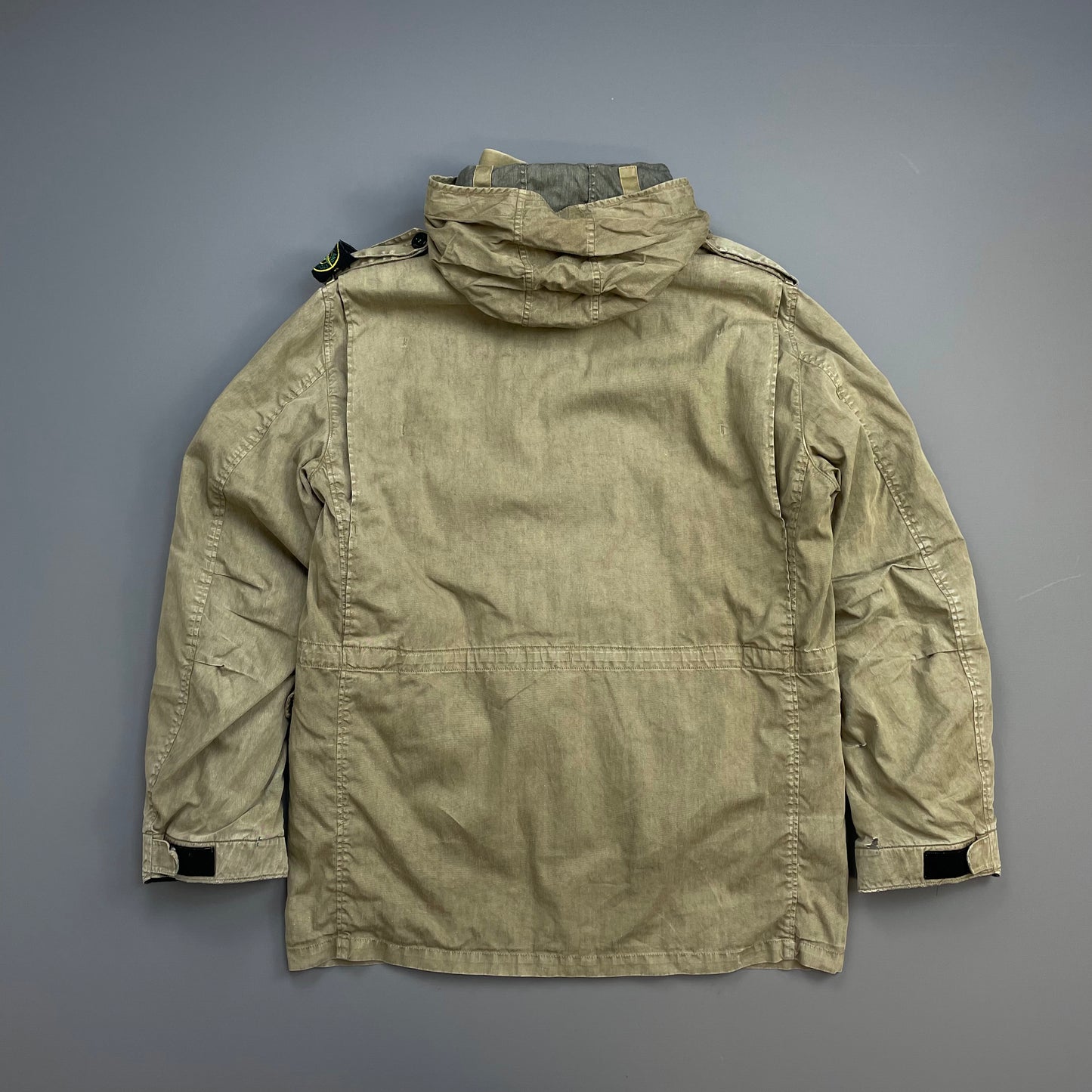 Stone Island Tan & Brown AW06 Lino-Flax Concealed Hood Dutch Rope Liner Overcoat