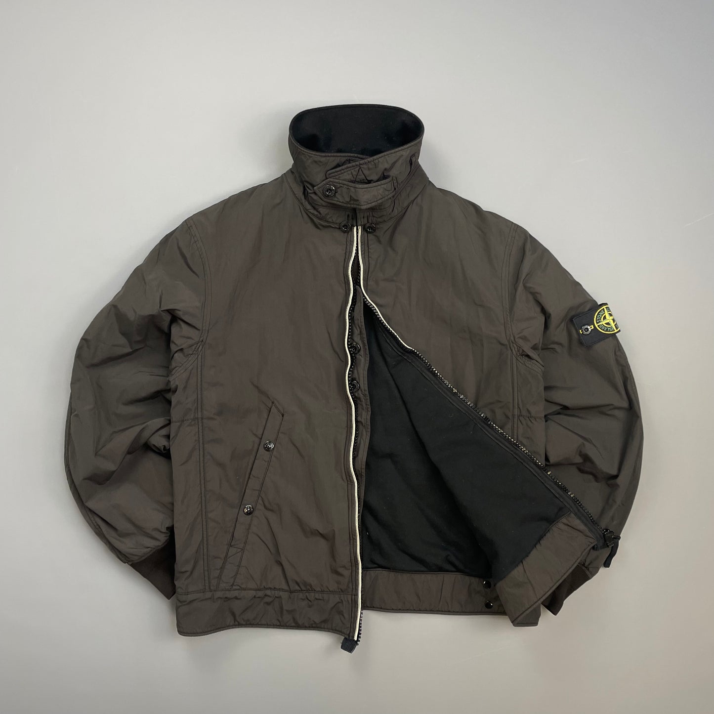 Stone Island Brown AW06 Coated Nylon-Cotton Lined Bomber Jacket
