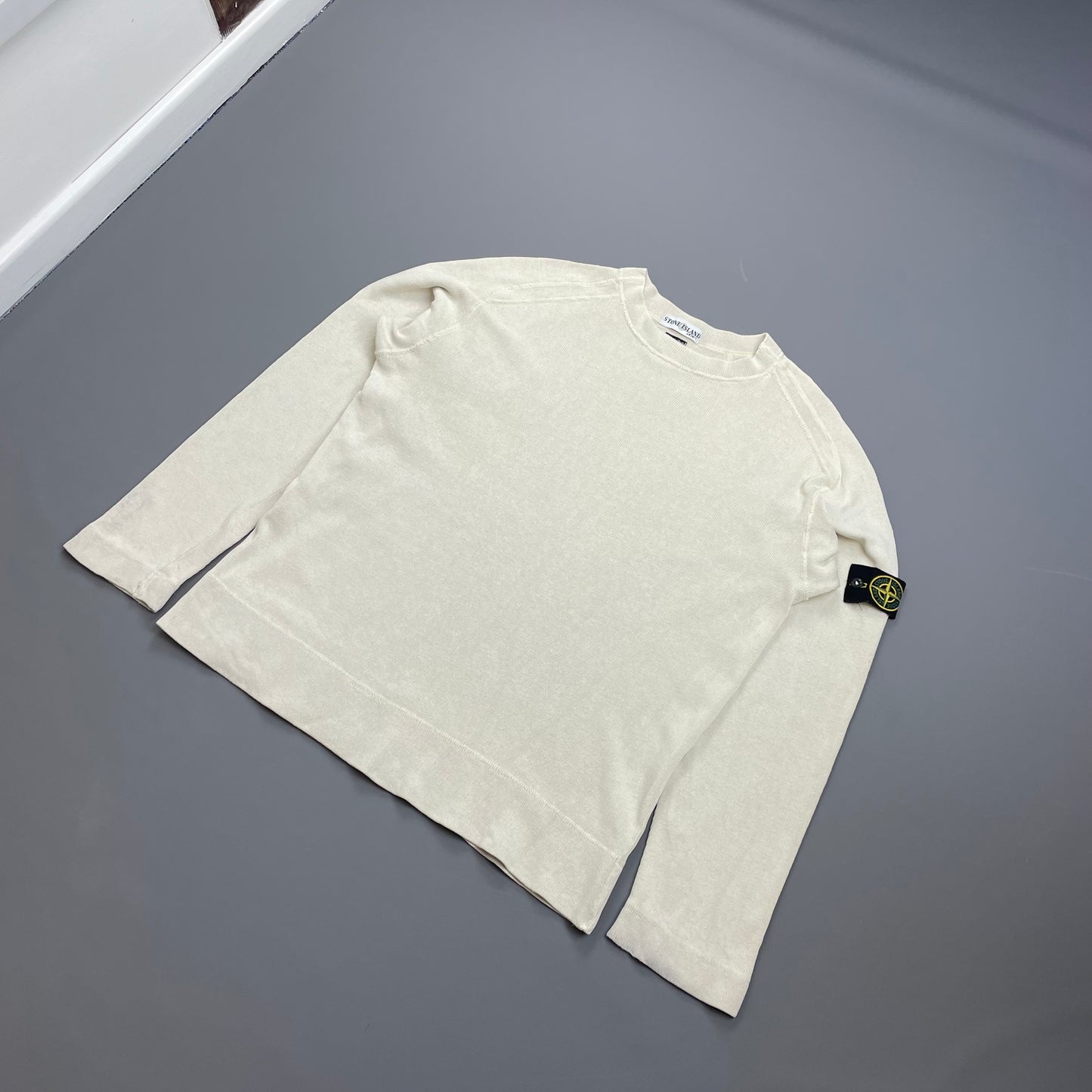 Stone Island Cream SS02 Lightweight Knit Crewneck Jumper